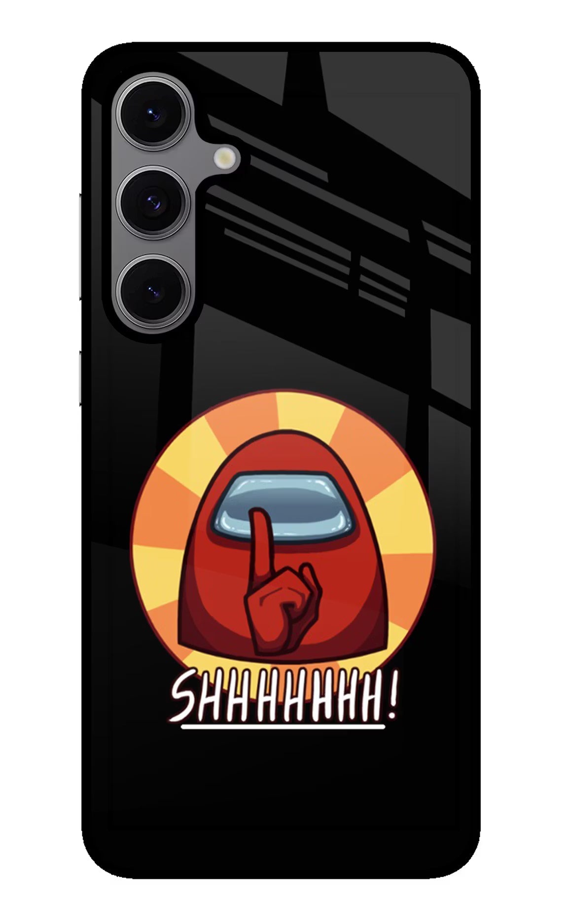 Among Us Shhh! Samsung S24 FE 5G Glass Case Back Cover by Casekaro