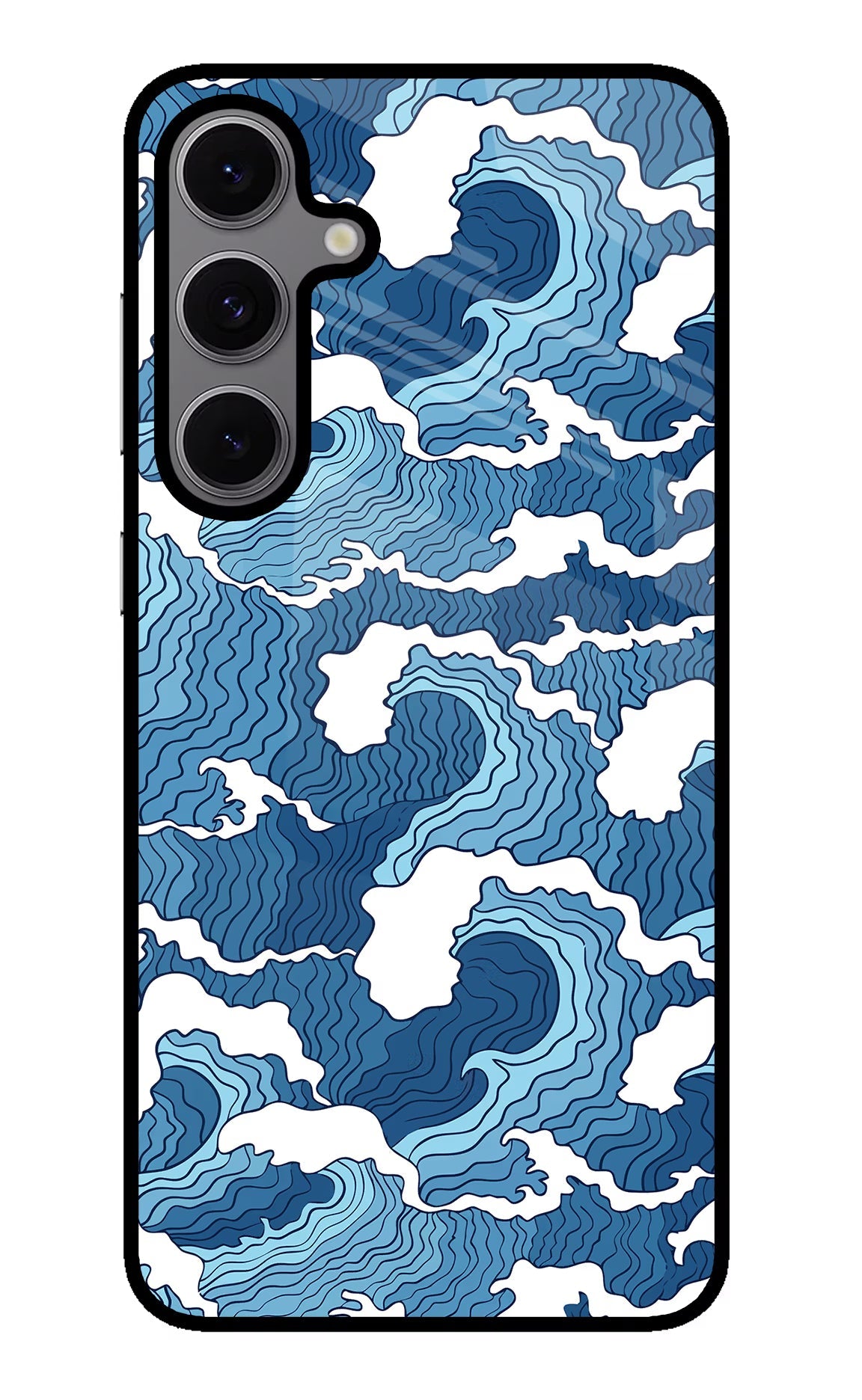 Blue Waves Samsung S24 FE 5G Glass Case Back Cover by Casekaro