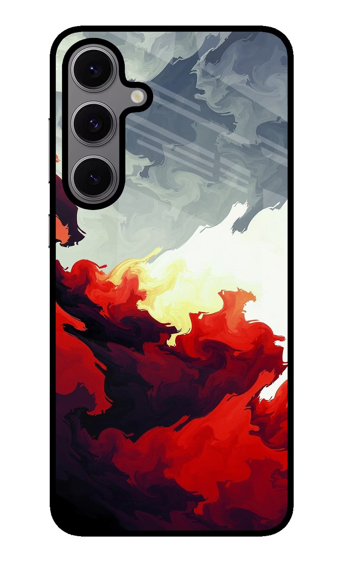 Fire Cloud Samsung S24 FE 5G Glass Case Back Cover by Casekaro