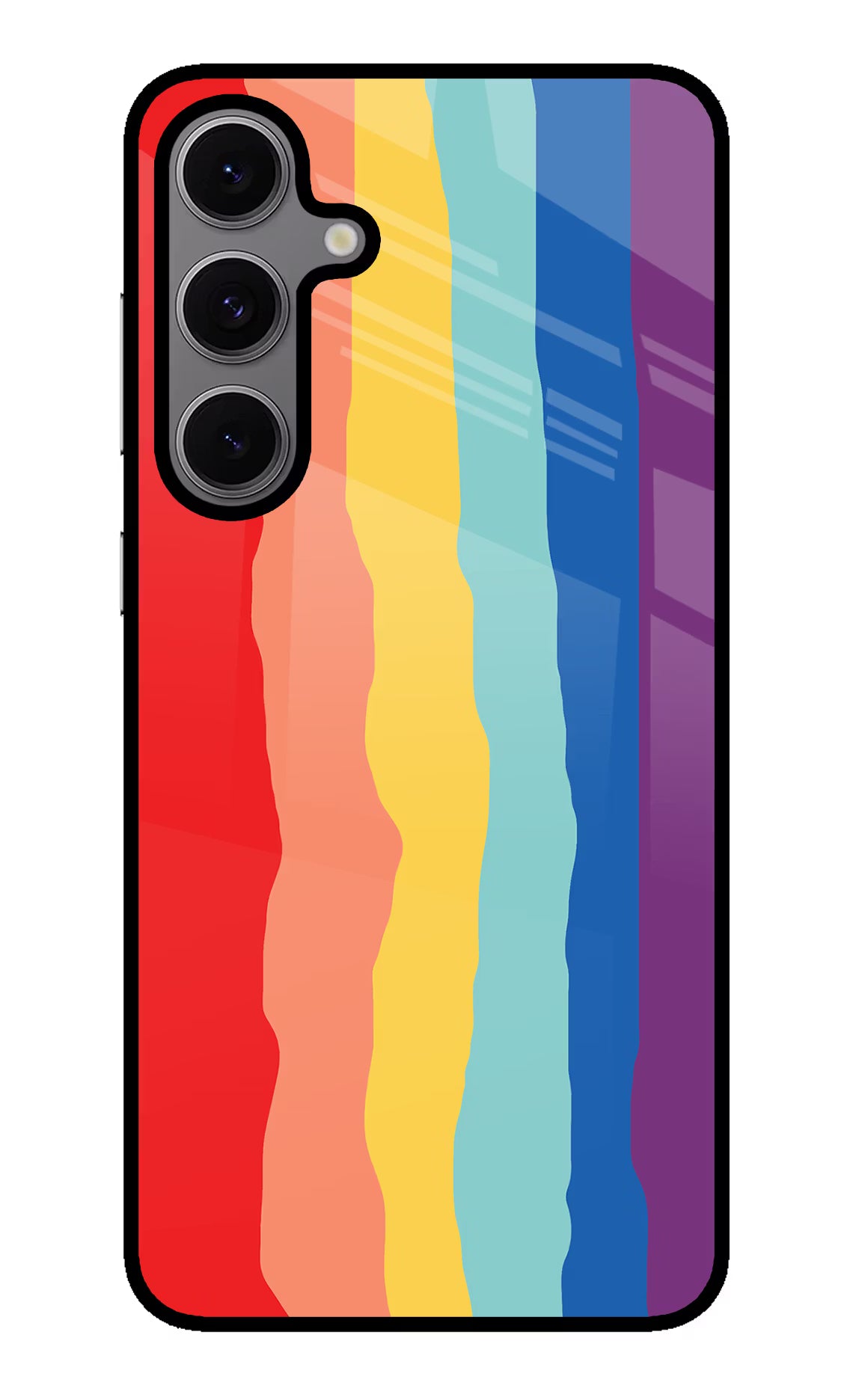 Rainbow Samsung S24 FE 5G Glass Case Back Cover by Casekaro