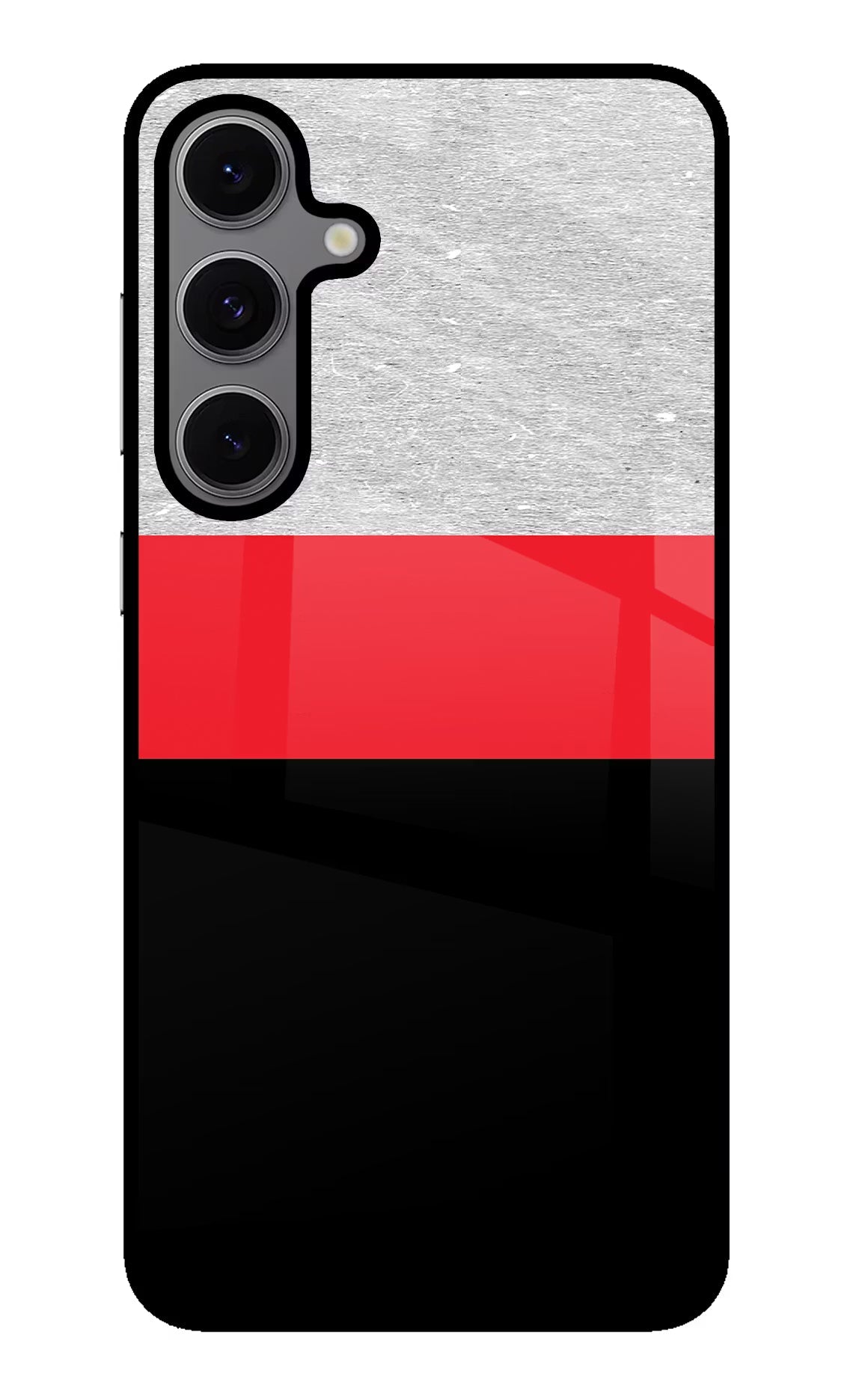 Tri Color Pattern Samsung S24 FE 5G Glass Case Back Cover by Casekaro