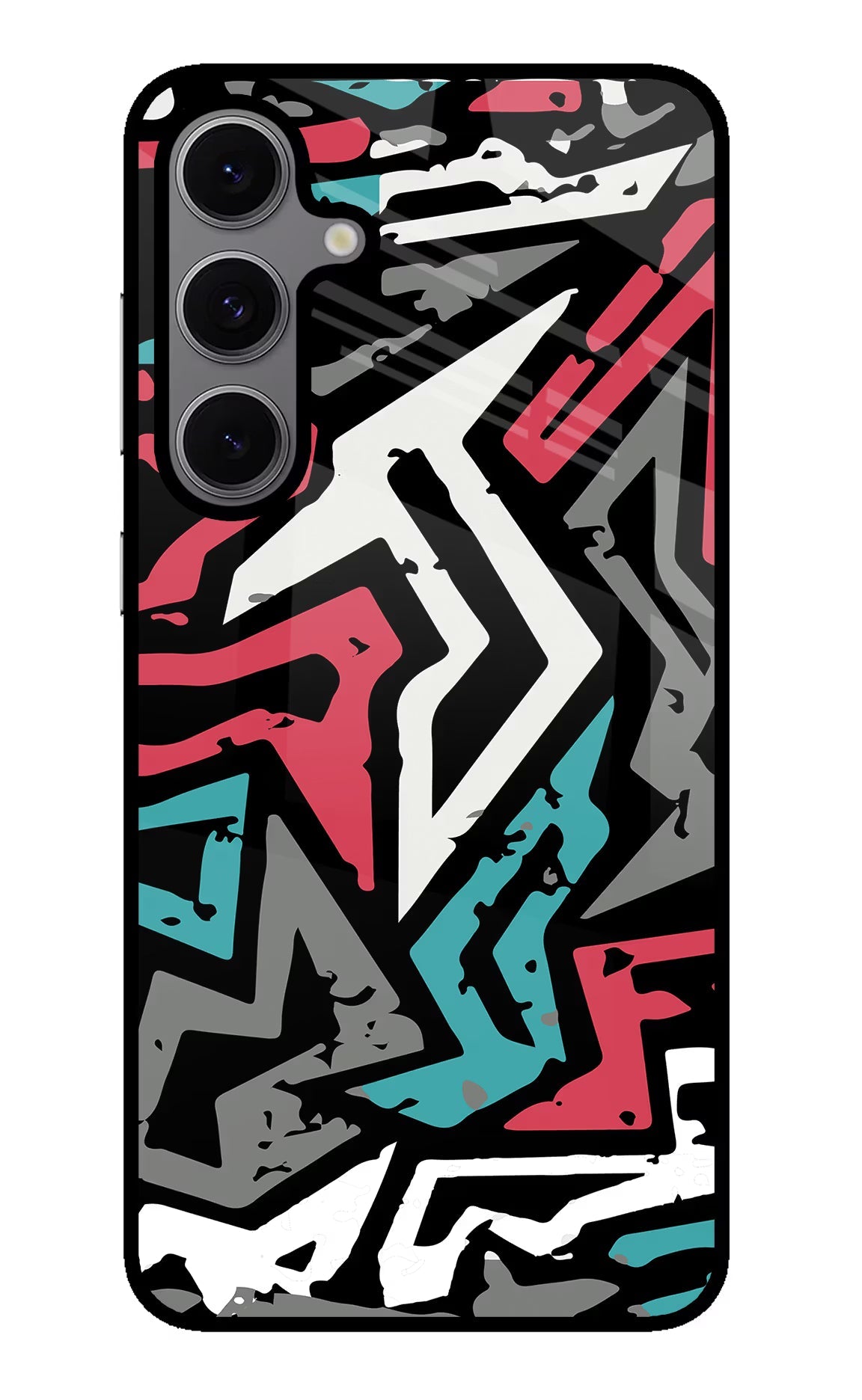 Geometric Graffiti Samsung S24 FE 5G Glass Case Back Cover by Casekaro