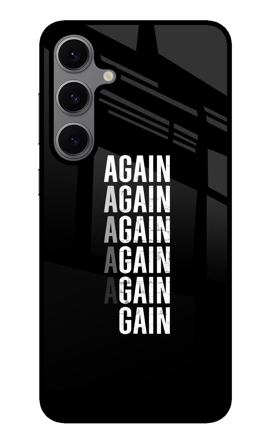 Again Again Gain Samsung S24 FE 5G Glass Case Back Cover by Casekaro