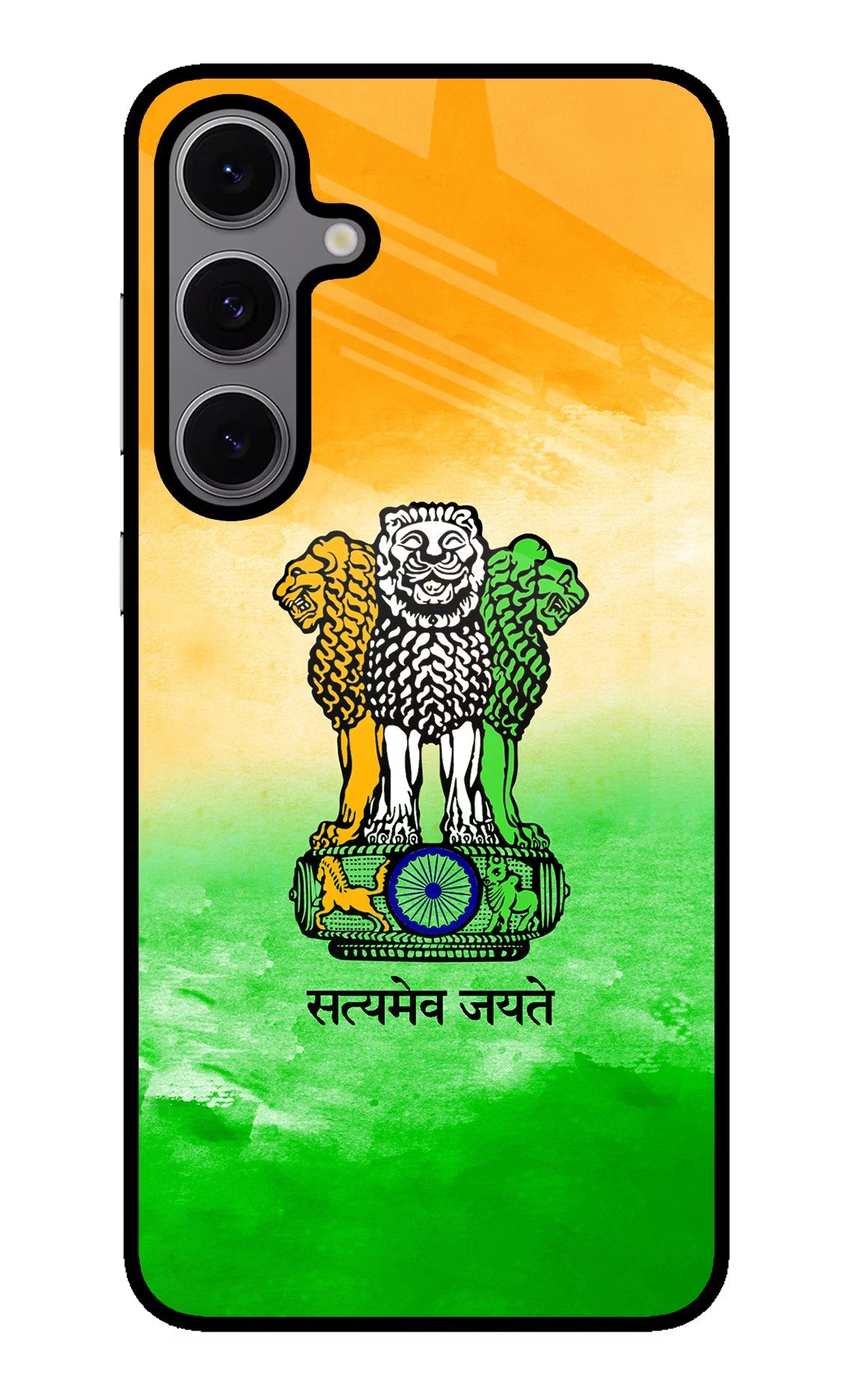 Satyamev Jayate Flag Samsung S24 FE 5G Glass Case Back Cover by Casekaro