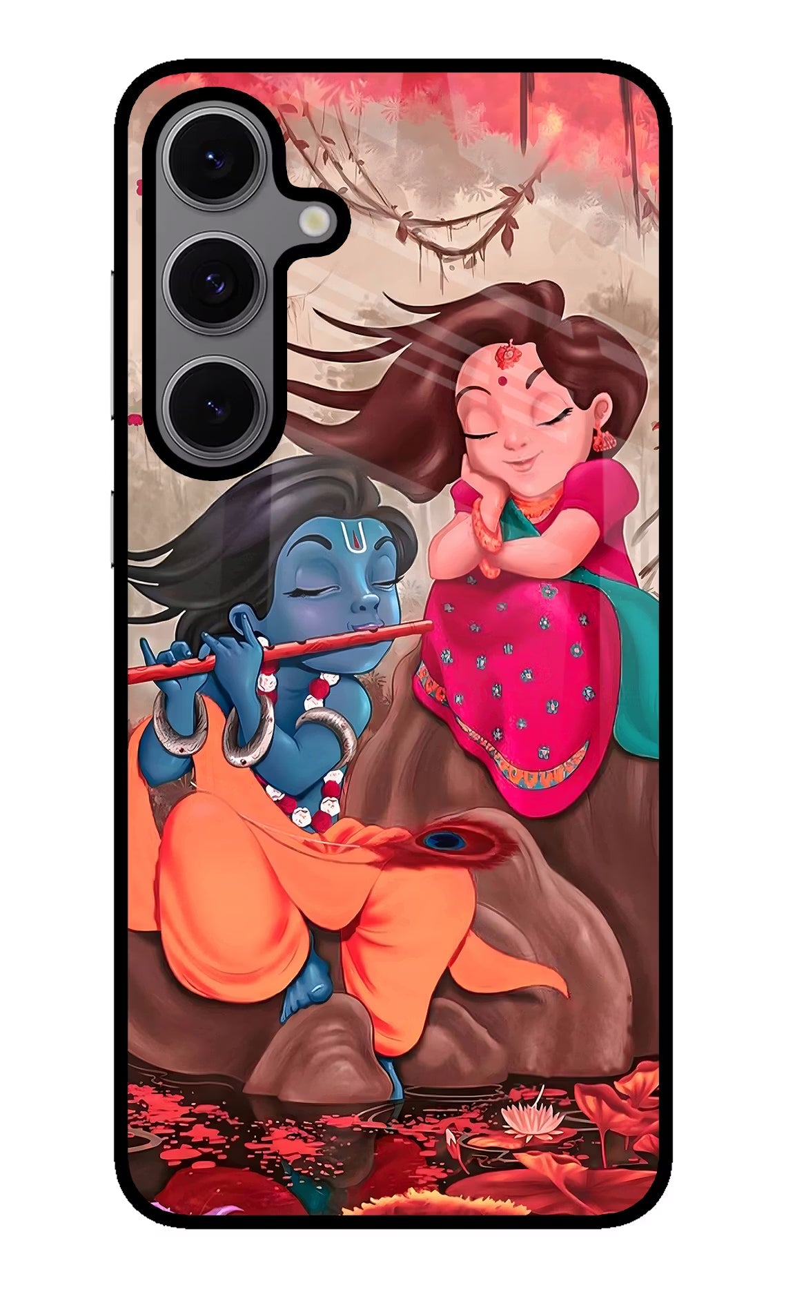 Radhe Krishna Samsung S24 FE 5G Glass Case Back Cover by Casekaro
