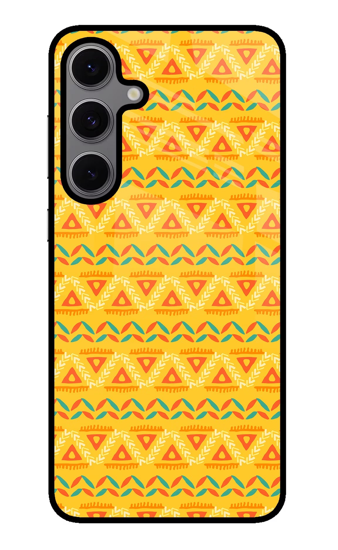 Tribal Pattern Samsung S24 FE 5G Glass Case Back Cover by Casekaro