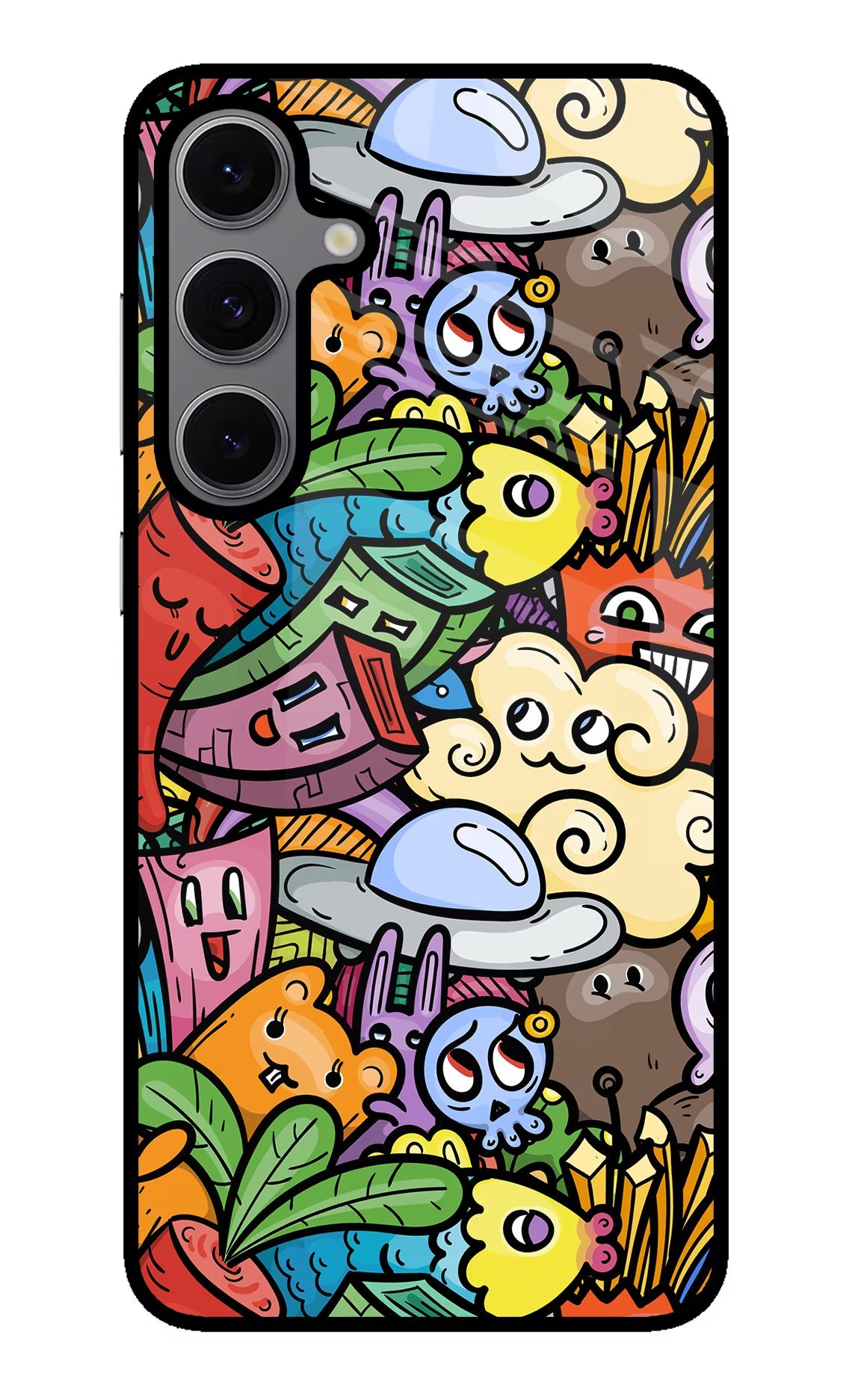 Veggie Doodle Samsung S24 FE 5G Glass Case Back Cover by Casekaro