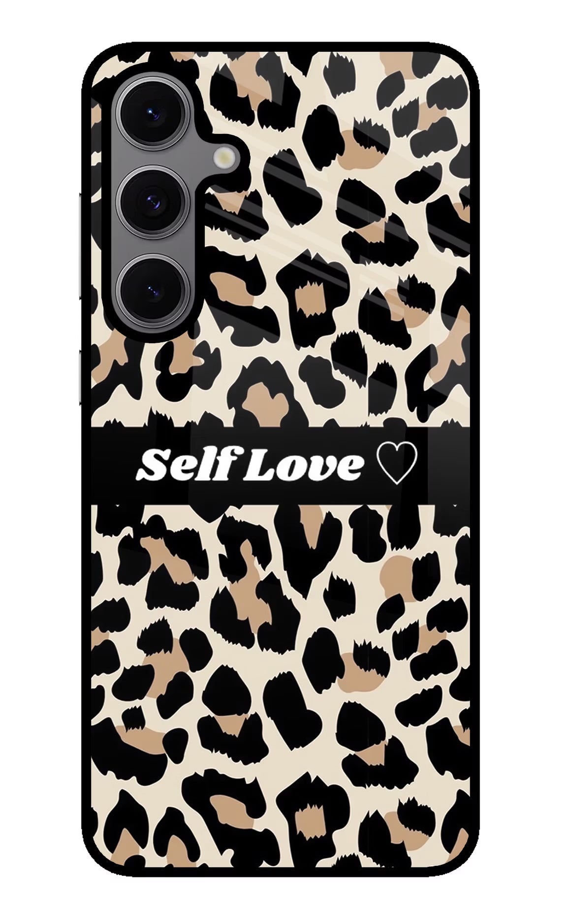 Leopard Print Self Love Samsung S24 FE 5G Glass Case Back Cover by Casekaro