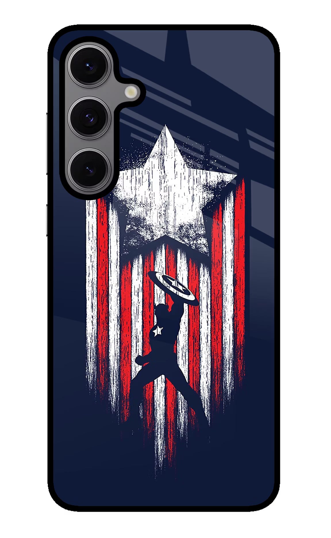 Captain America Marvel Art Samsung S24 FE 5G Glass Case Back Cover by Casekaro