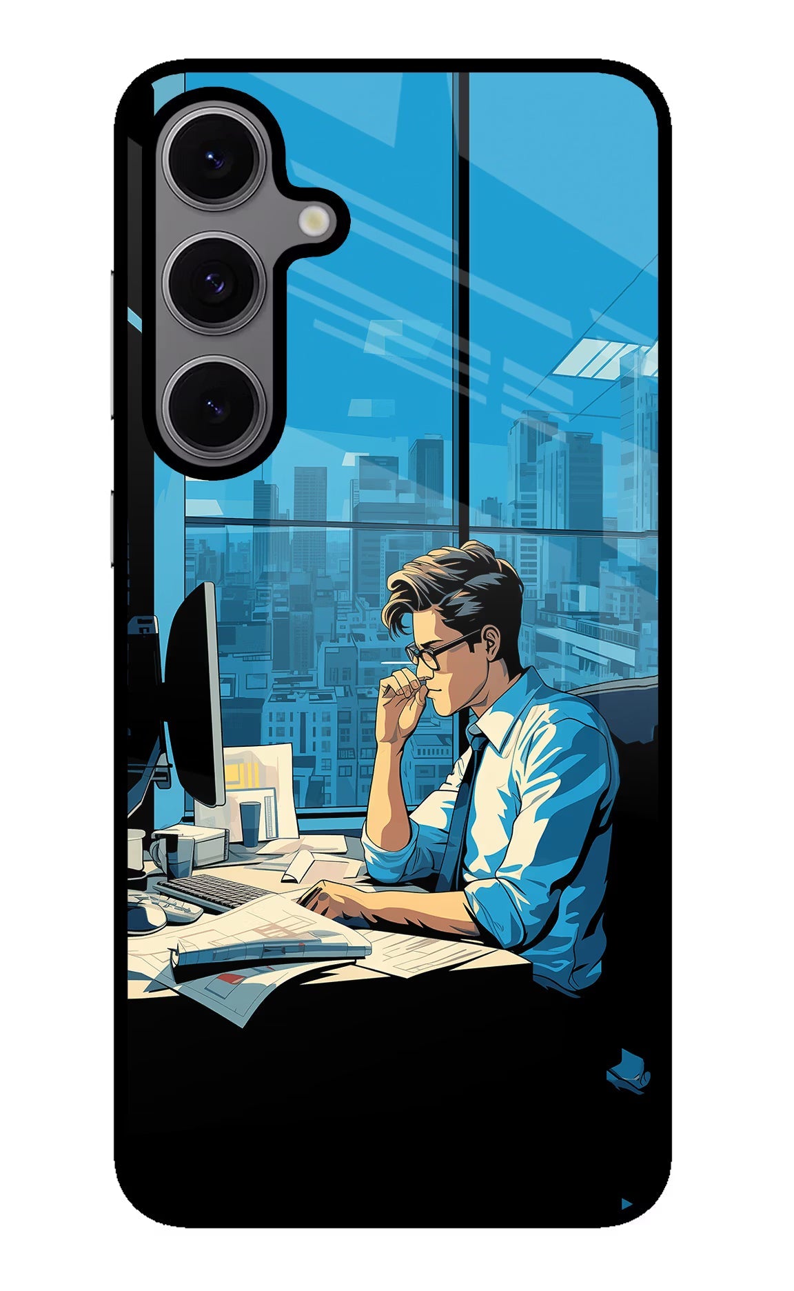 Focused Hustler (AI Generated) Samsung S24 FE 5G Glass Case Back Cover by Casekaro