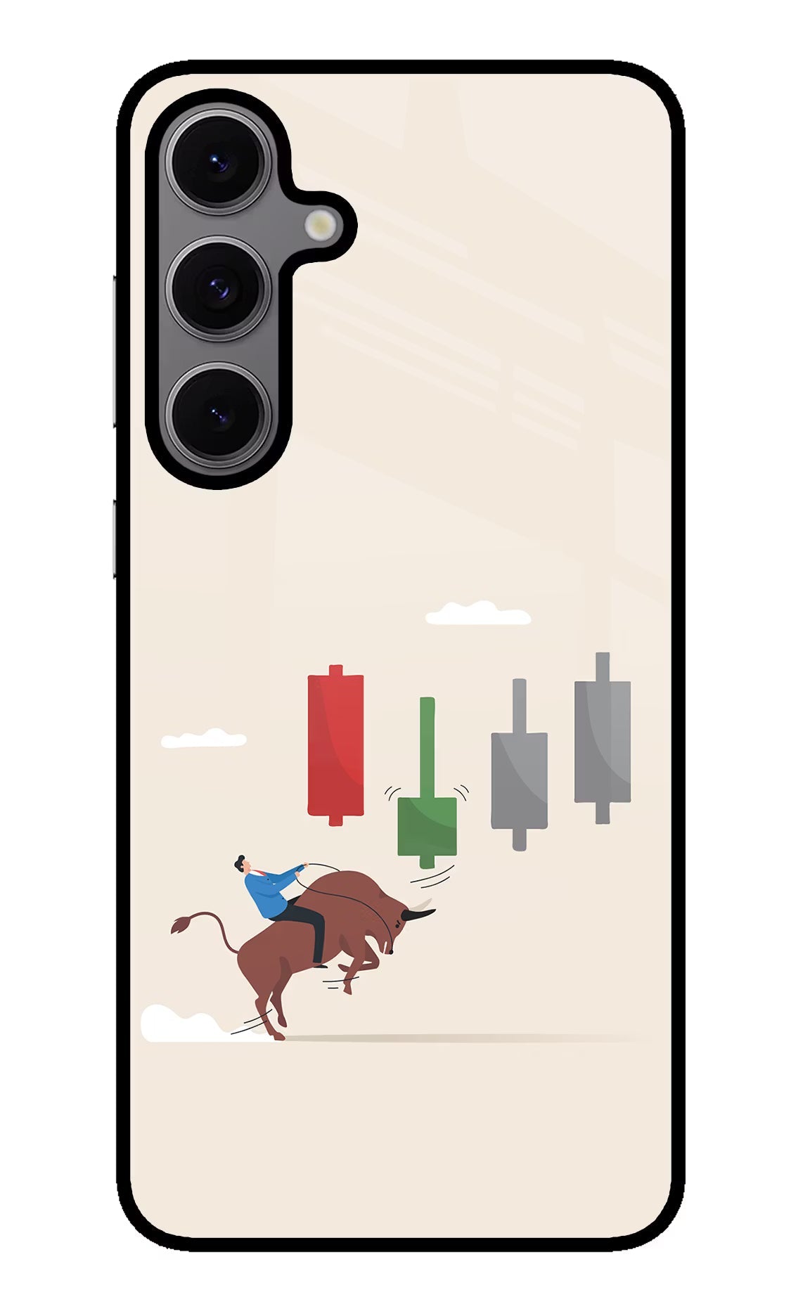 Bull Trading Momentum Samsung S24 FE 5G Glass Case Back Cover by Casekaro