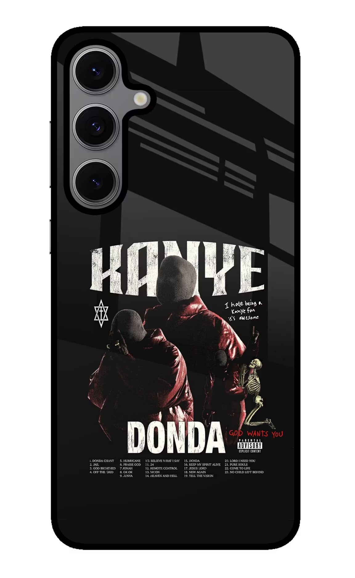 Donda Kanye West Samsung S24 FE 5G Glass Case Back Cover by Casekaro