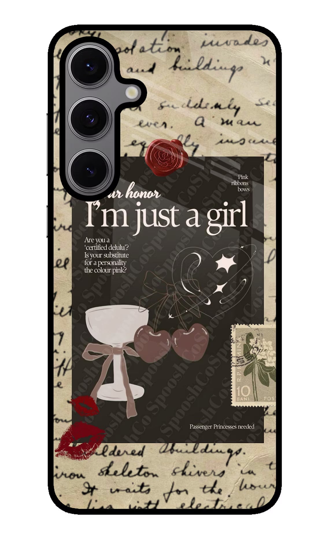 I am just a girl Samsung S24 FE 5G Glass Case Back Cover by Casekaro
