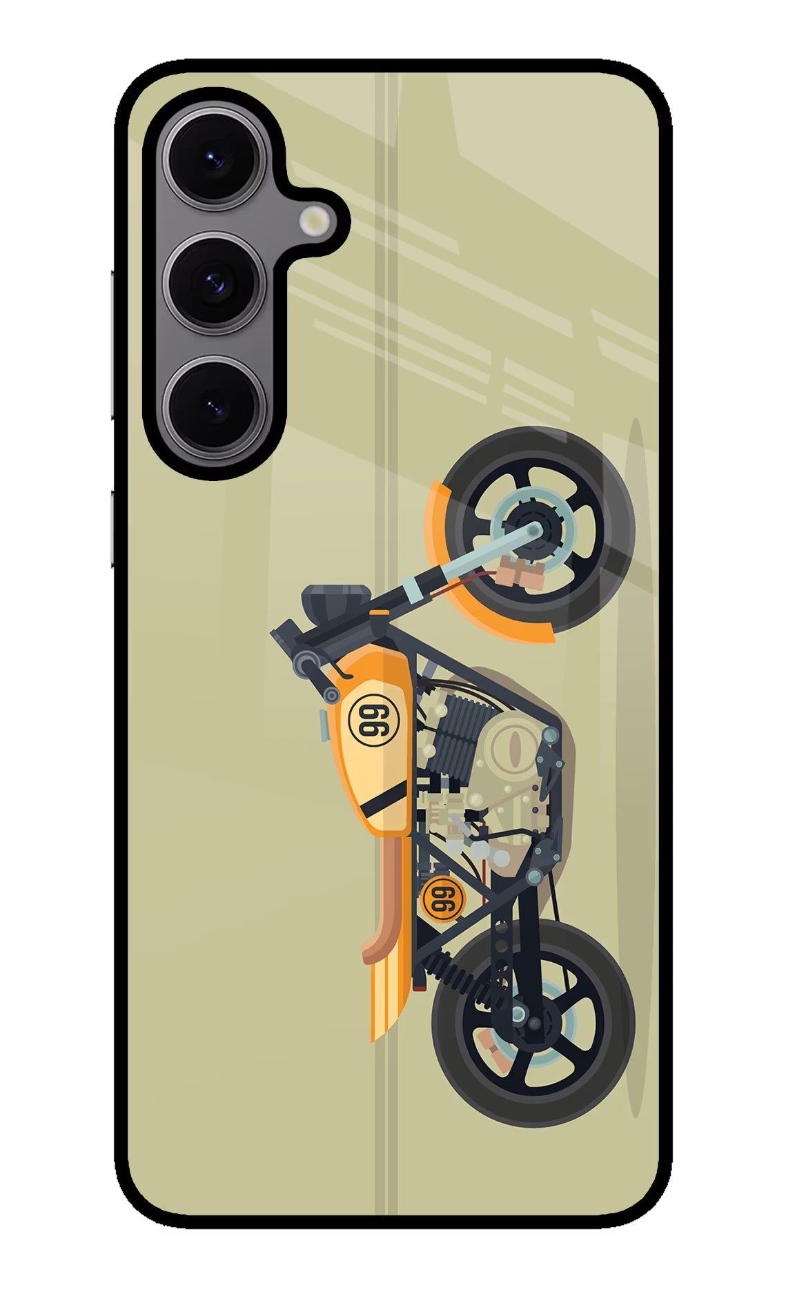 Vertical Speedster Samsung S24 FE 5G Glass Case Back Cover by Casekaro