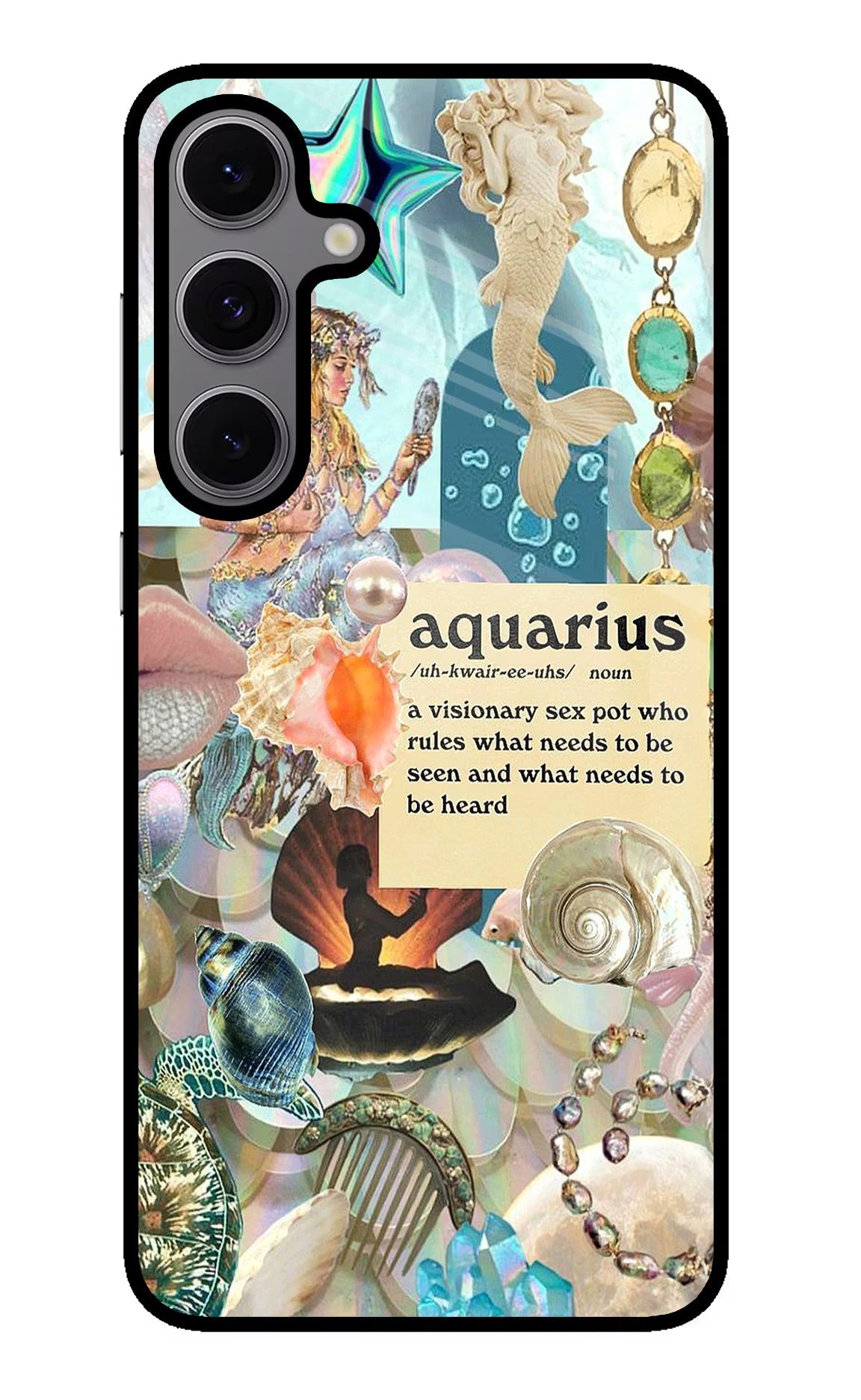 Aquarius Zodiac Samsung S24 FE 5G Glass Case Back Cover by Casekaro
