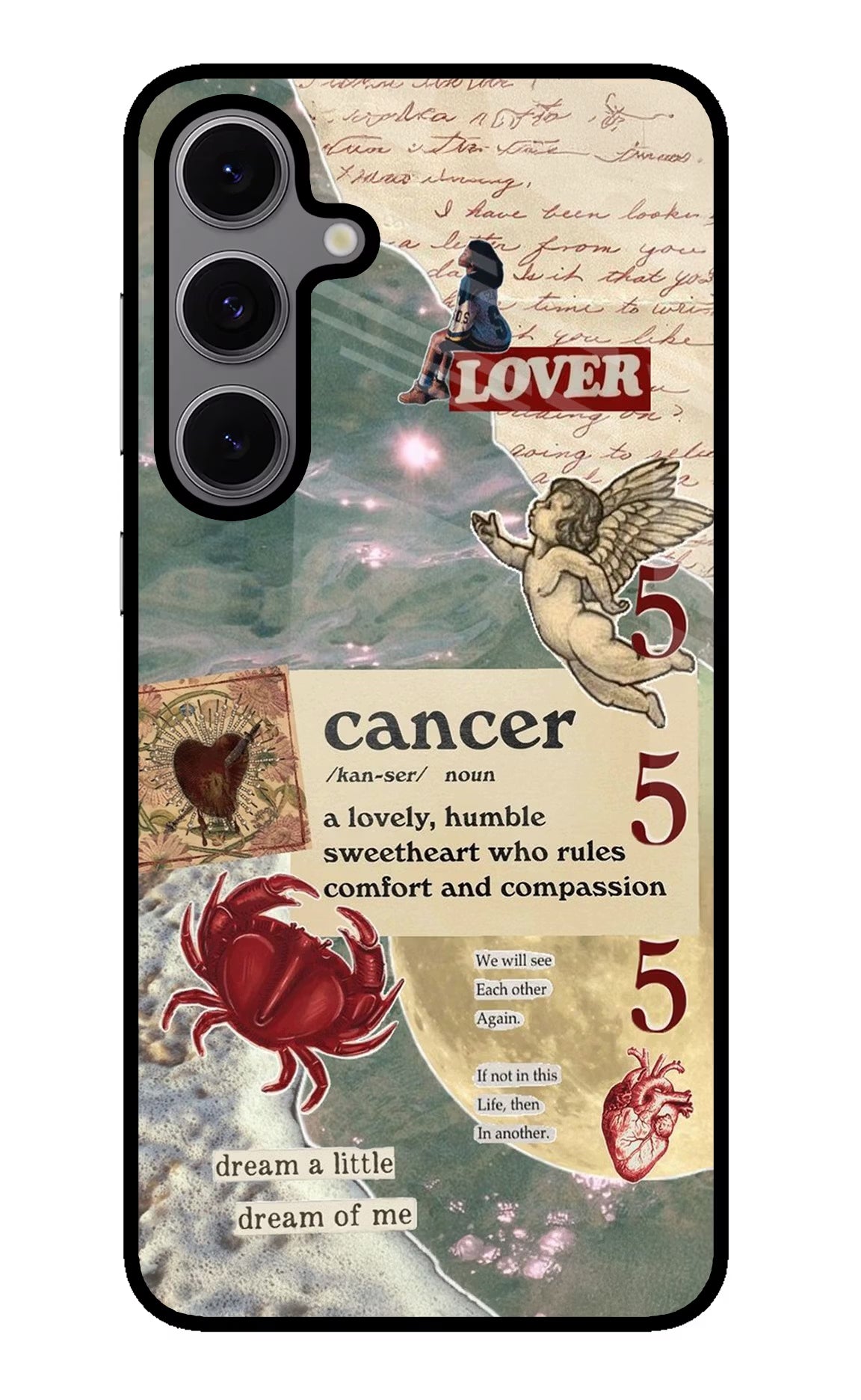 Cancer Zodiac Samsung S24 FE 5G Glass Case Back Cover by Casekaro