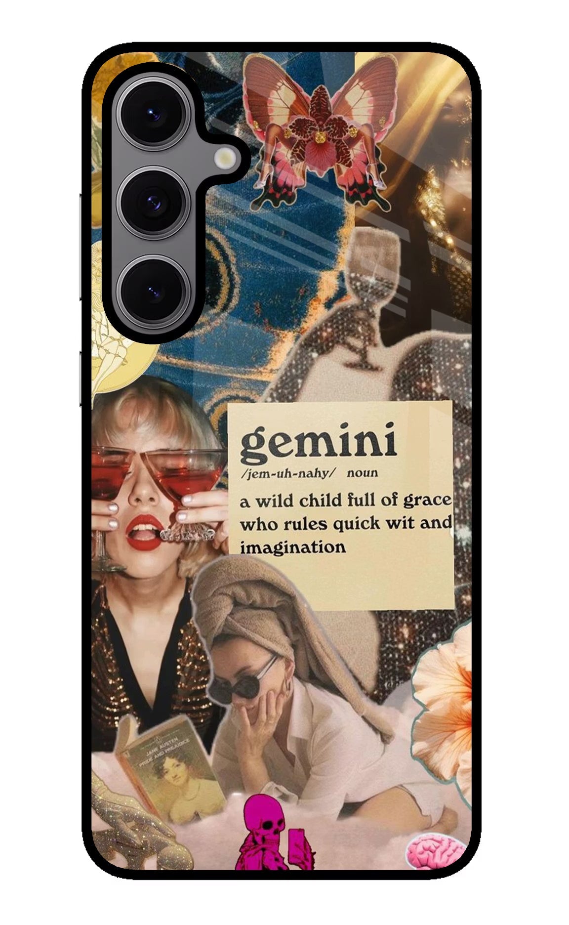 Gemini Zodiac Samsung S24 FE 5G Glass Case Back Cover by Casekaro
