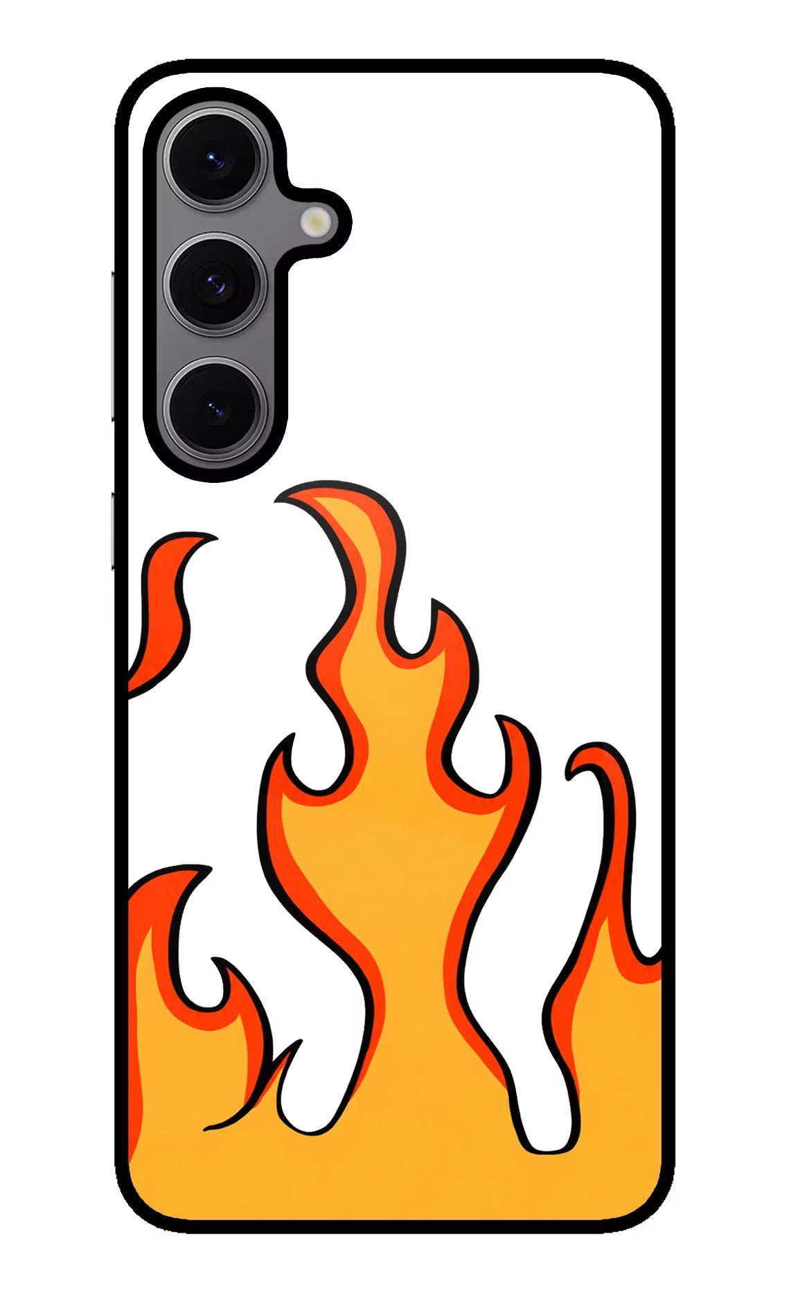 Fired Up – White Samsung S24 FE 5G Glass Case Back Cover by Casekaro