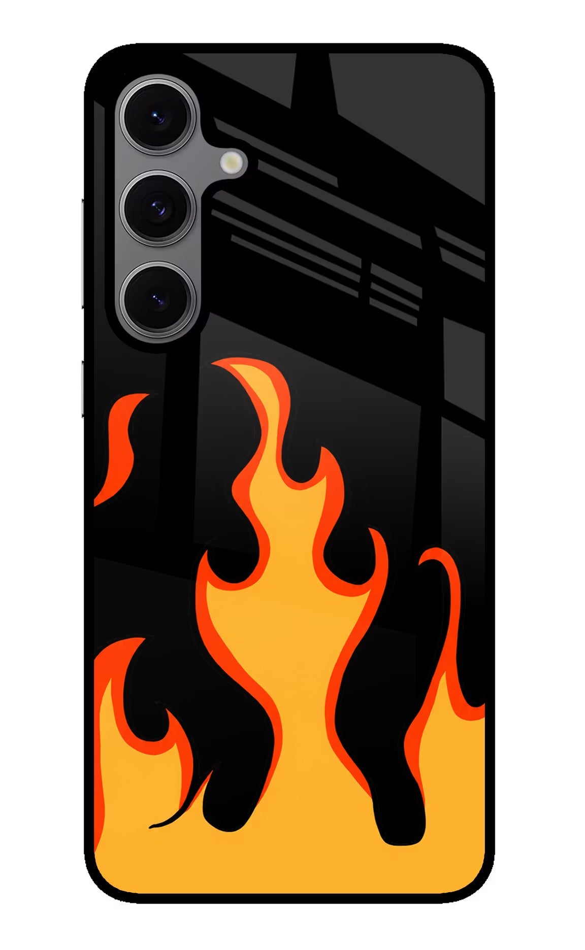 Fired Up – Black Samsung S24 FE 5G Glass Case Back Cover by Casekaro