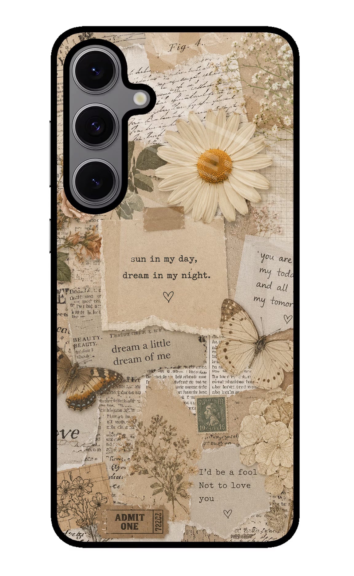 Vintage case Samsung S24 FE 5G Glass Case Back Cover by Casekaro