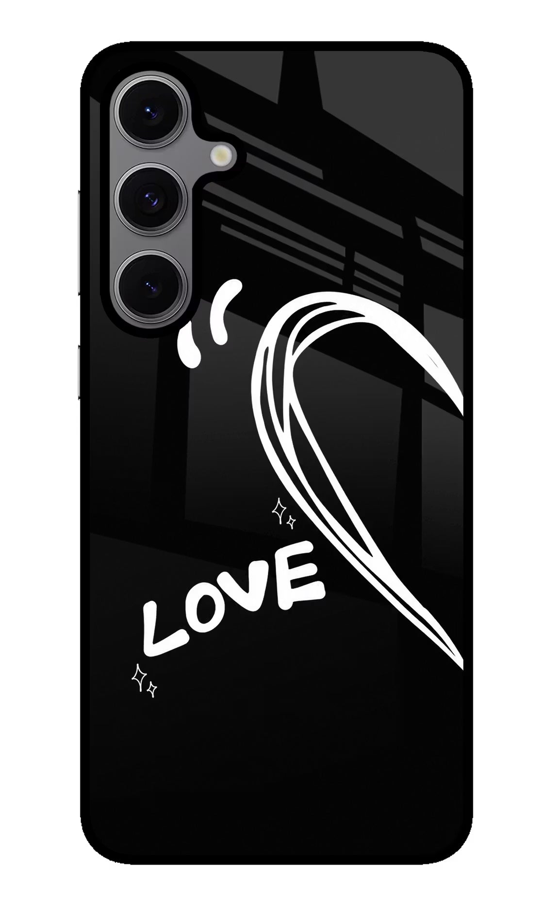 Love Line Samsung S24 FE 5G Glass Case Back Cover by Casekaro
