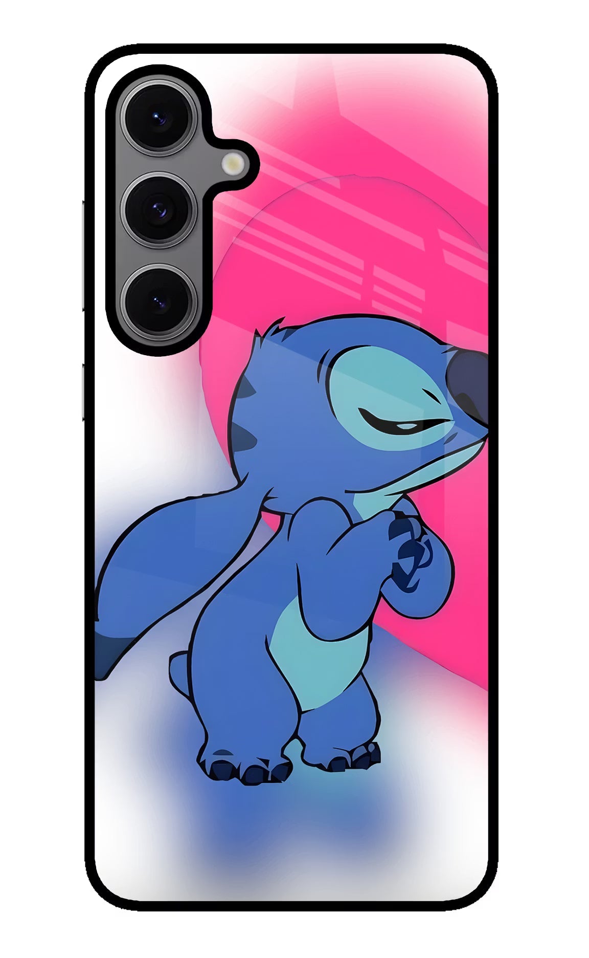 Stitch Hug Samsung S24 FE 5G Glass Case Back Cover by Casekaro
