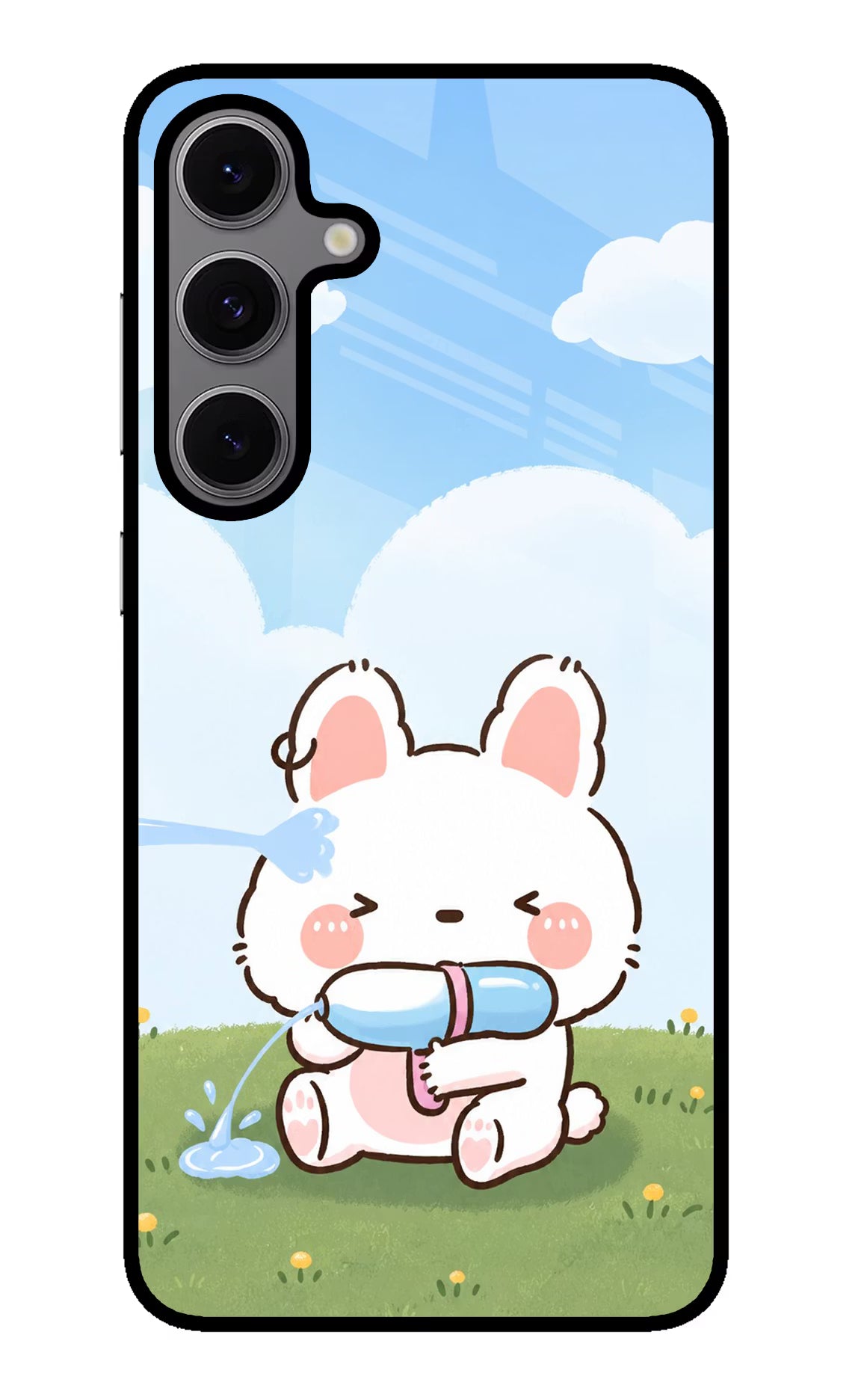 Bunny Treat Samsung S24 FE 5G Glass Case Back Cover by Casekaro