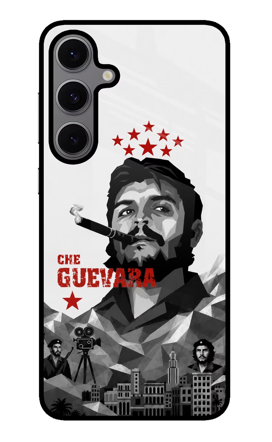 Che Guevara Iconic Samsung S24 FE 5G Glass Case Back Cover by Casekaro
