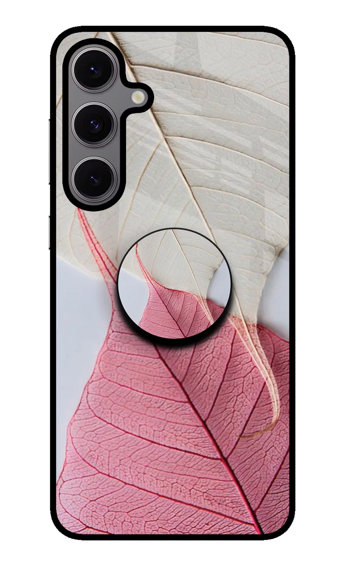 White Pink Leaf Samsung S24 FE 5G Pop Case by Casekaro