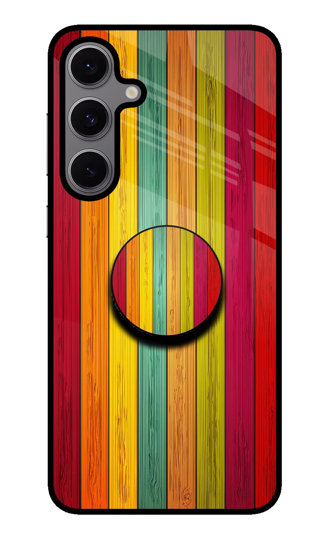 Multicolor Wooden Samsung S24 FE 5G Pop Case by Casekaro