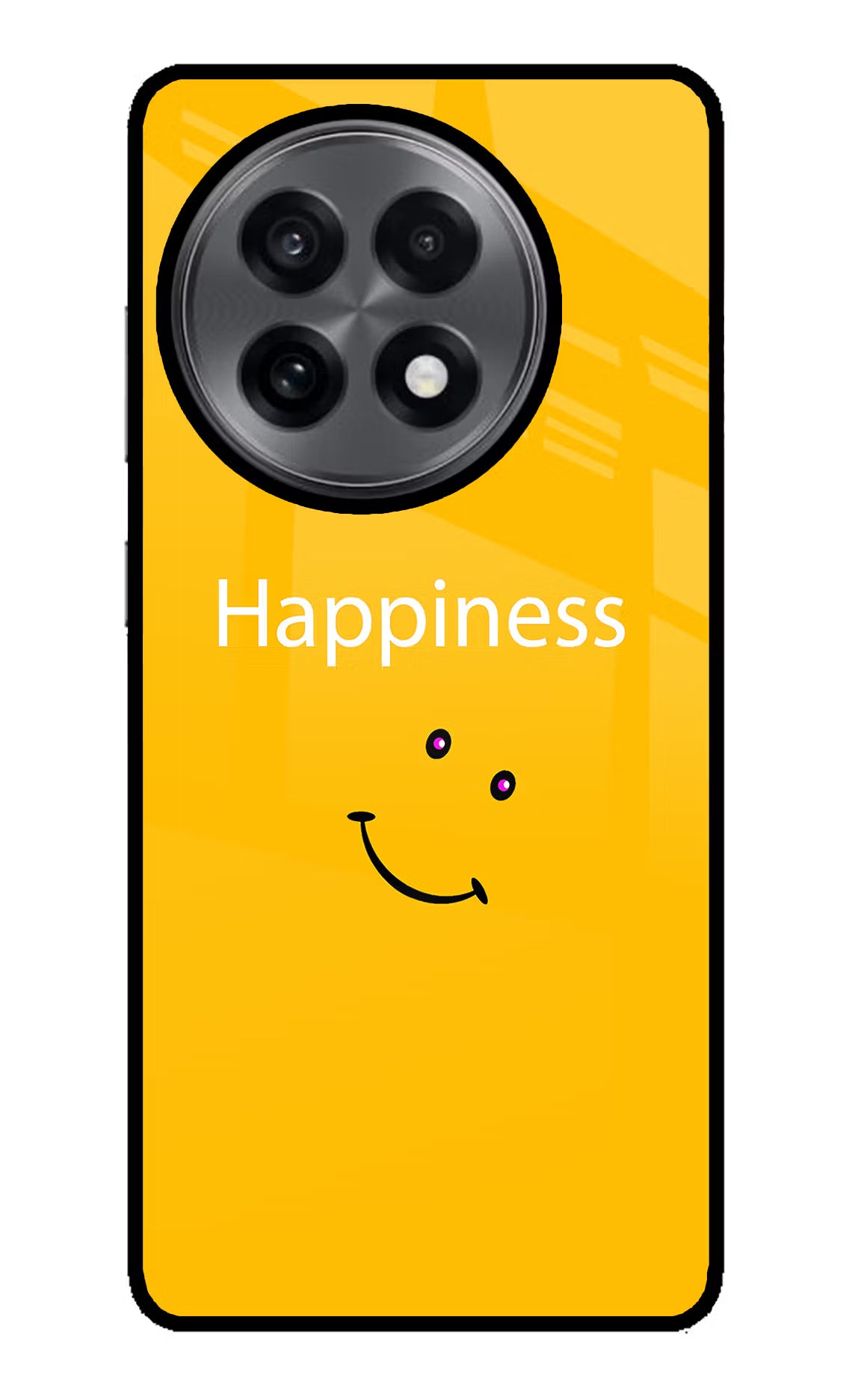 Happiness With Smiley OnePlus 13R Glass Case Back Cover by Casekaro