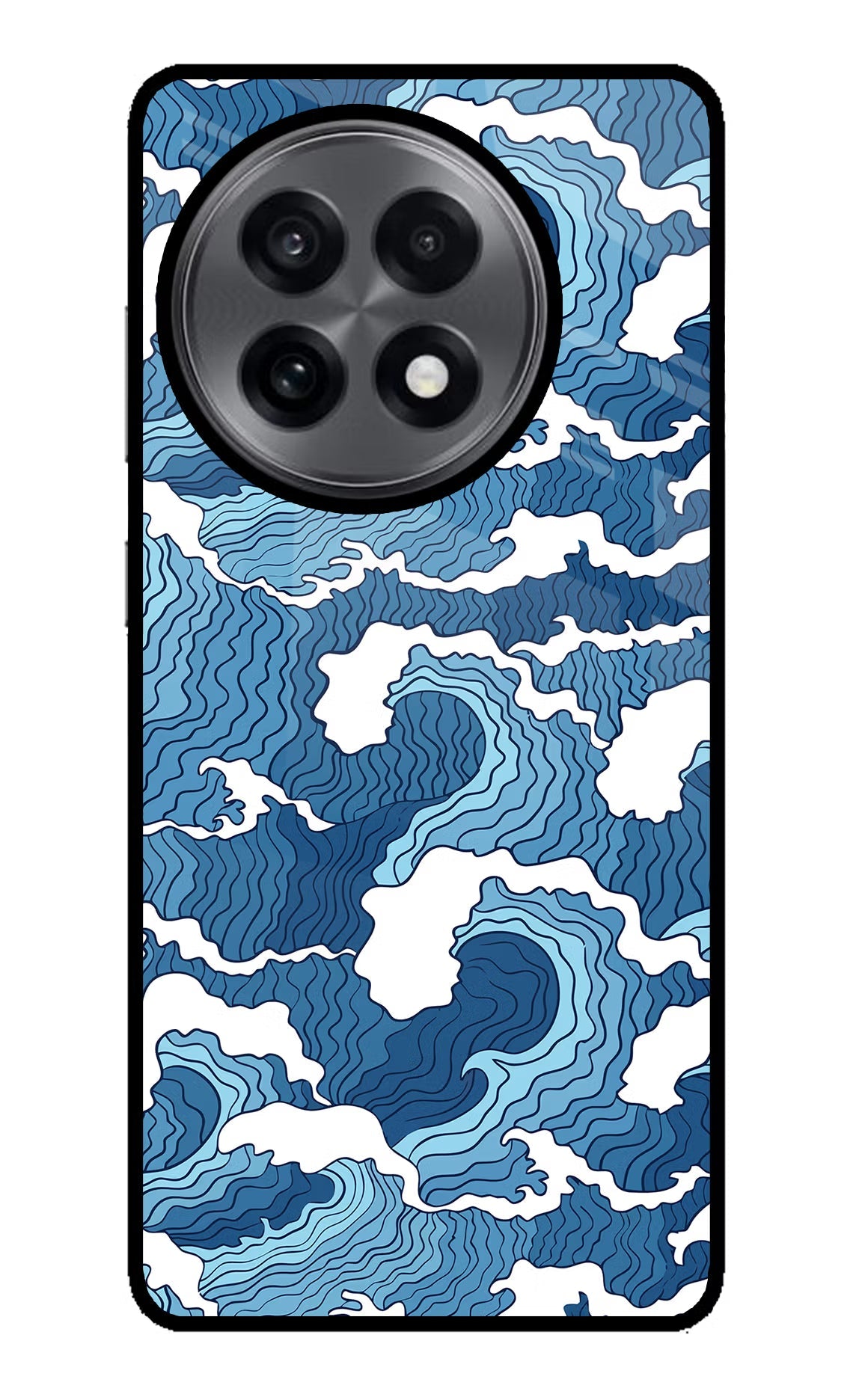 Blue Waves OnePlus 13R Glass Case Back Cover by Casekaro