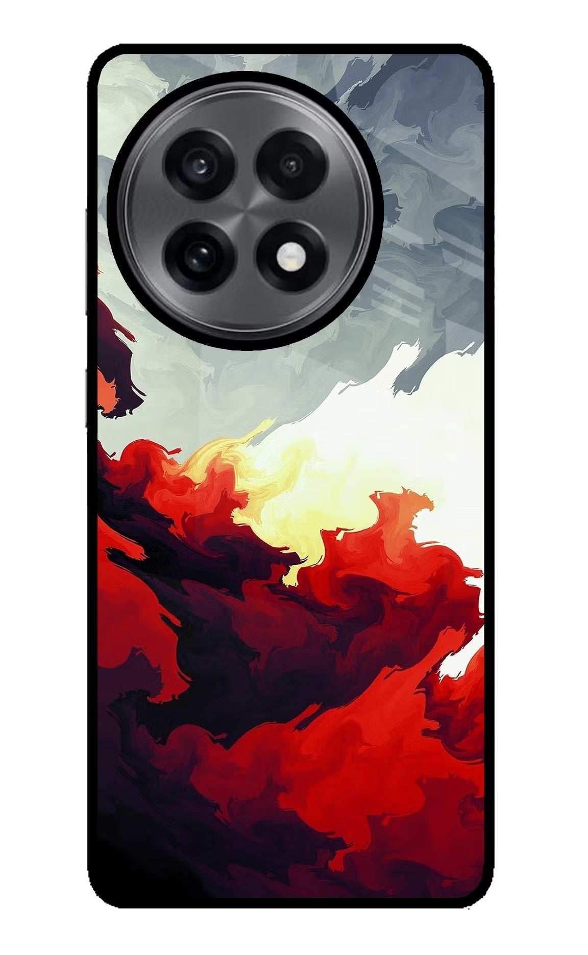 Fire Cloud OnePlus 13R Glass Case Back Cover by Casekaro