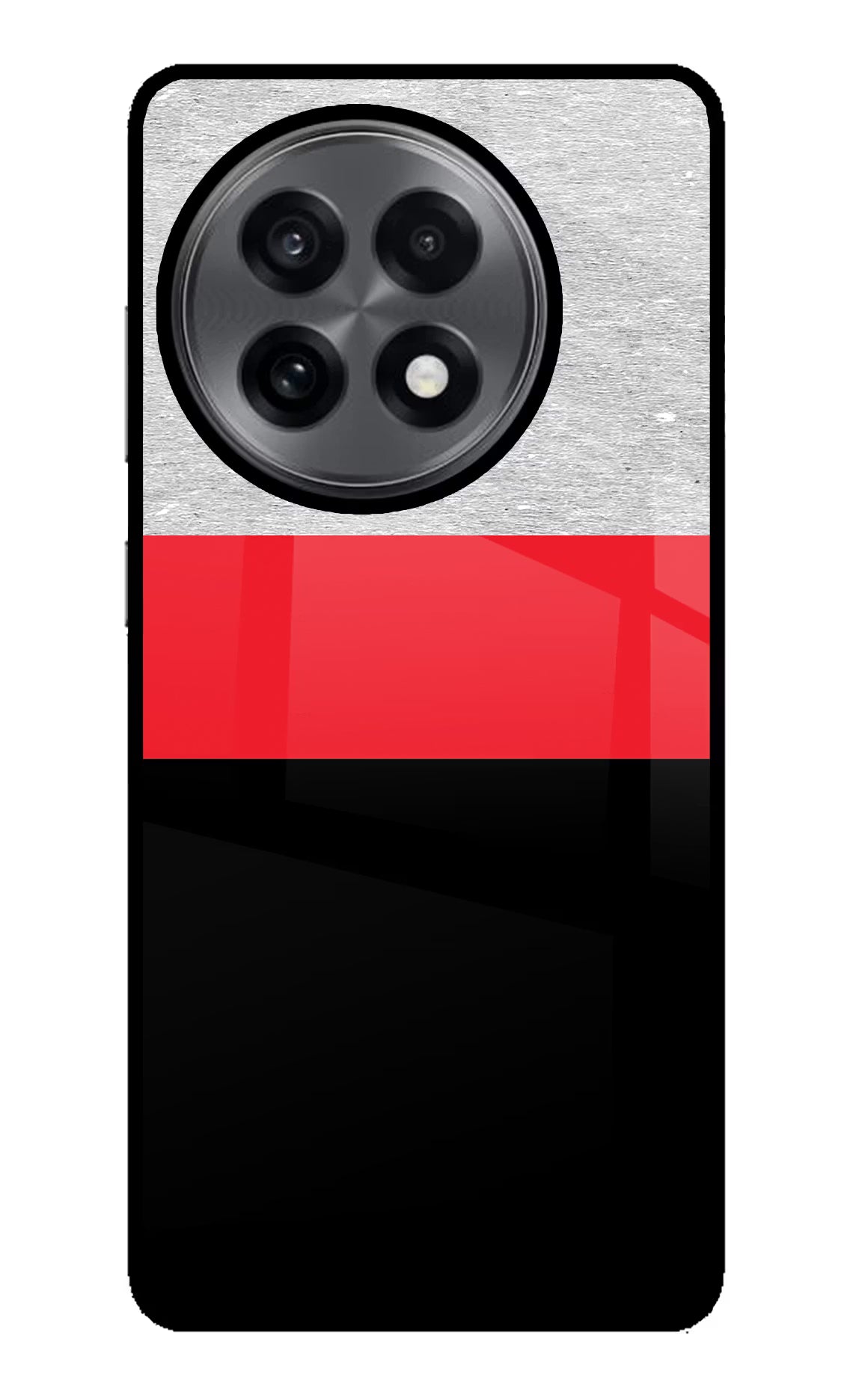 Tri Color Pattern OnePlus 13R Glass Case Back Cover by Casekaro