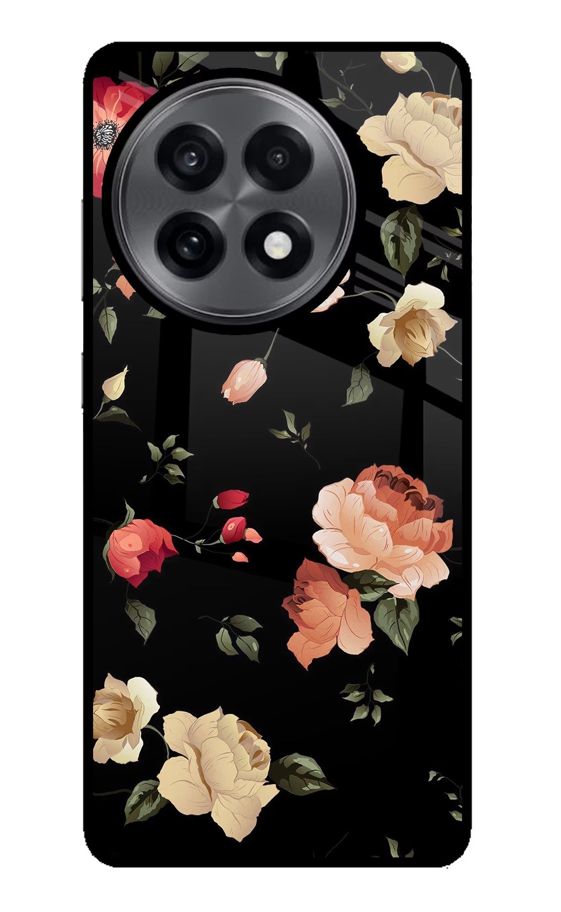 Flowers OnePlus 13R Glass Case Back Cover by Casekaro
