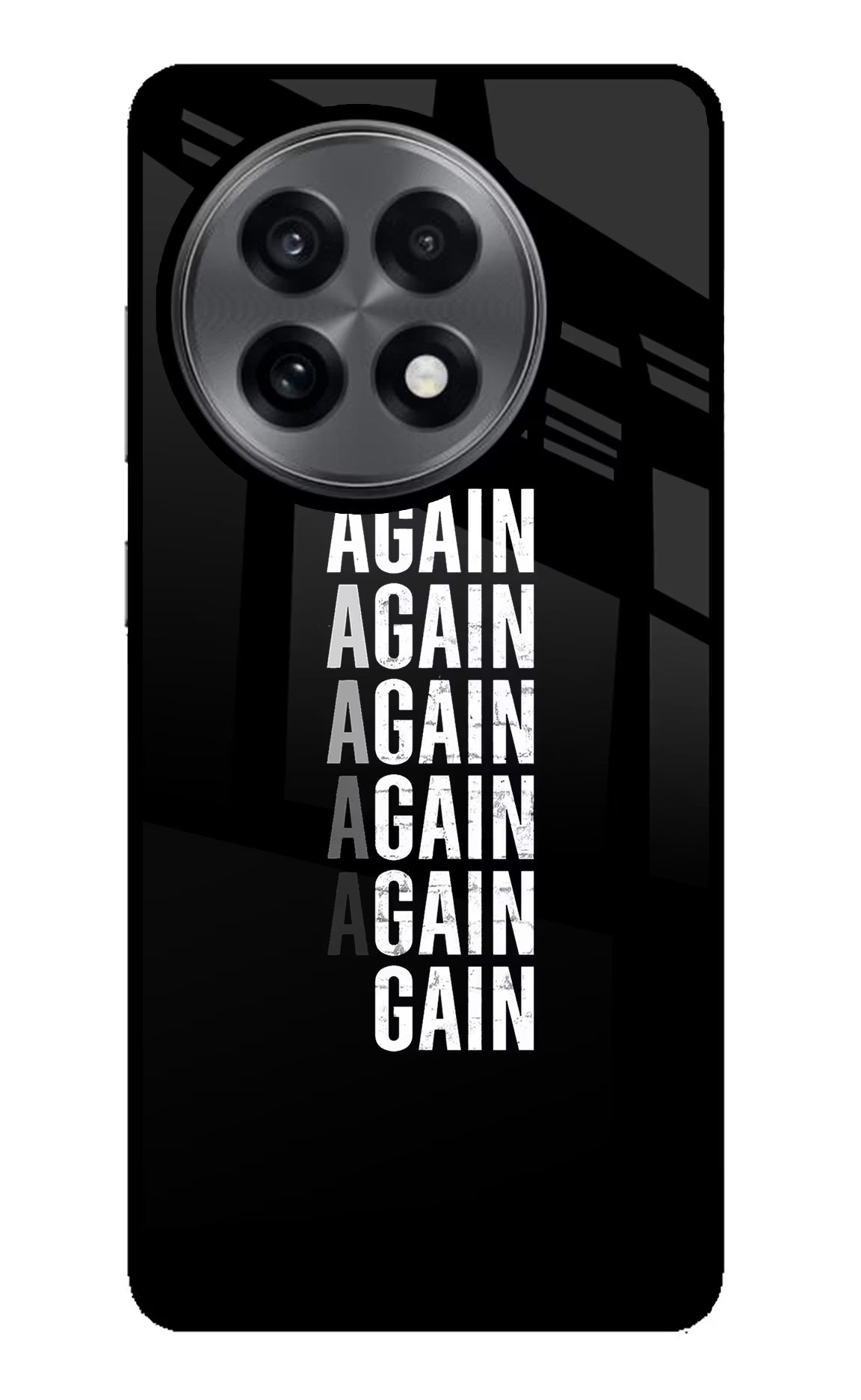 Again Again Gain OnePlus 13R Glass Case Back Cover by Casekaro