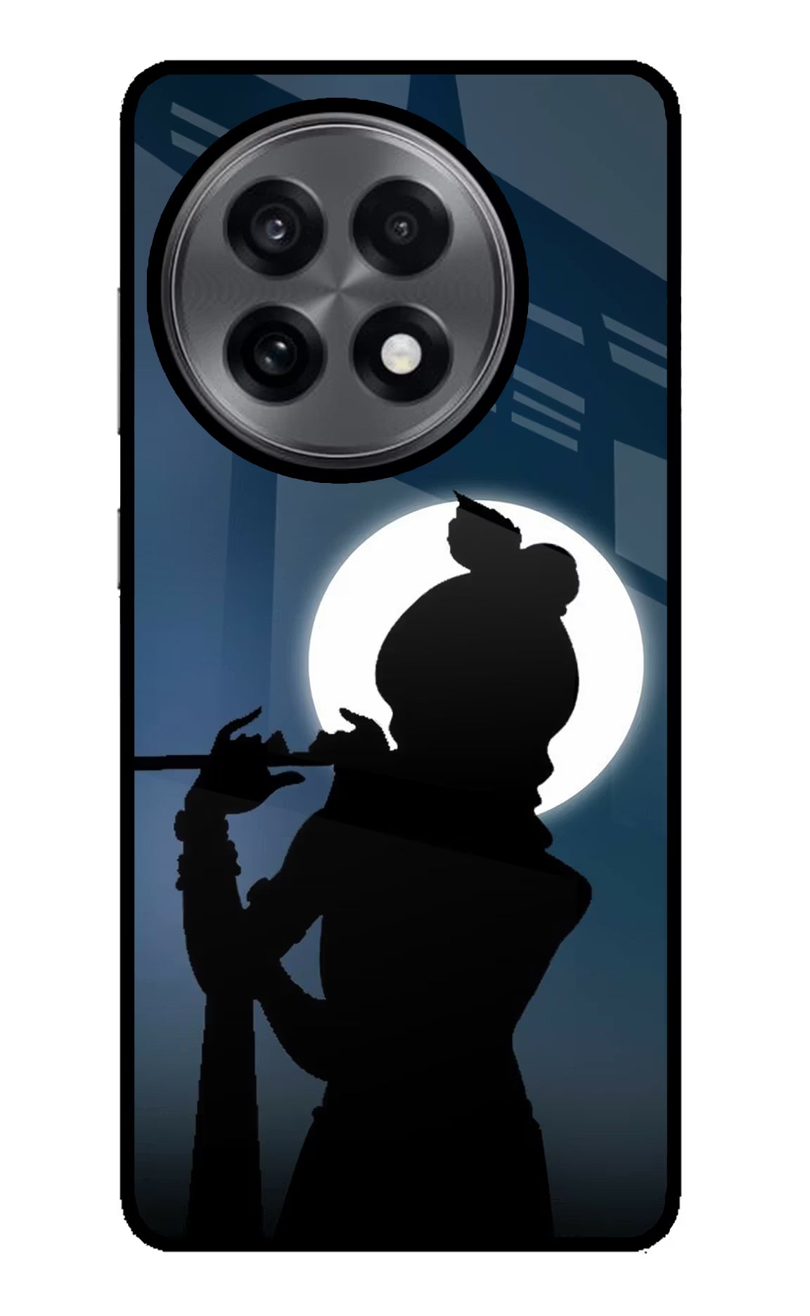 Shri Krishna Silhouette OnePlus 13R Glass Case Back Cover by Casekaro