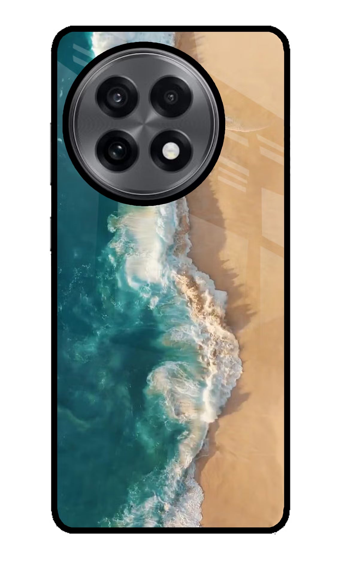 Ocean Beach OnePlus 13R Glass Case Back Cover by Casekaro