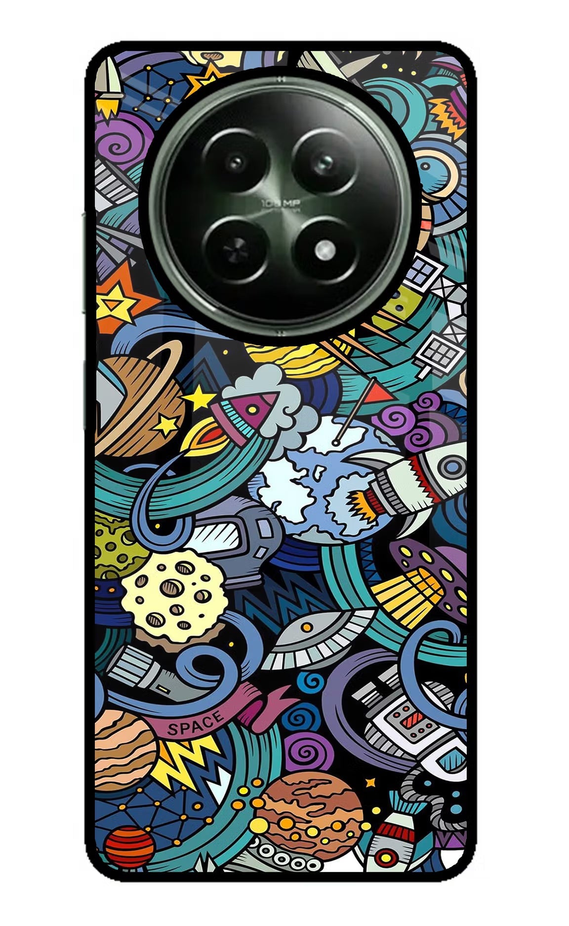 Space Abstract Realme 12x 5G Glass Case Back Cover by Casekaro