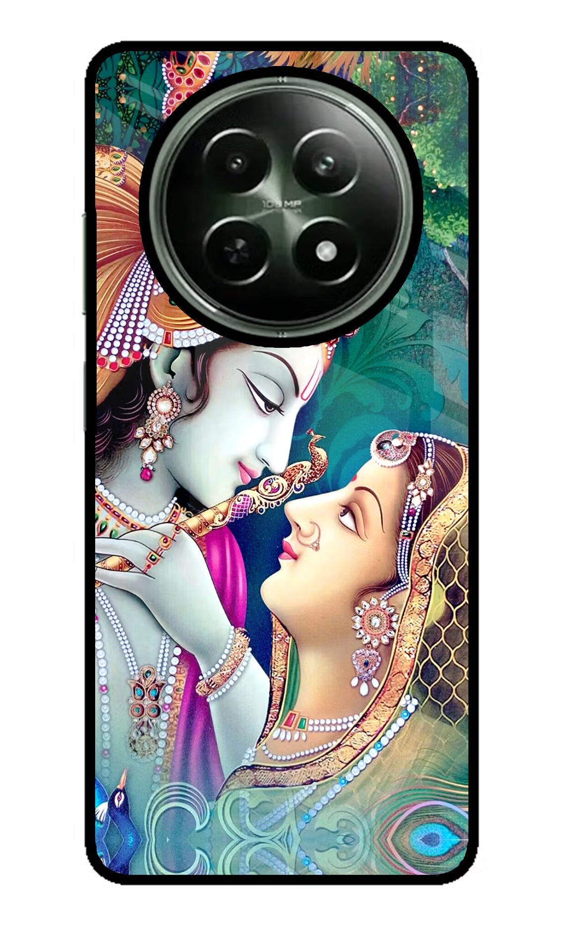 Lord Radha Krishna Realme 12x 5G Glass Case Back Cover by Casekaro