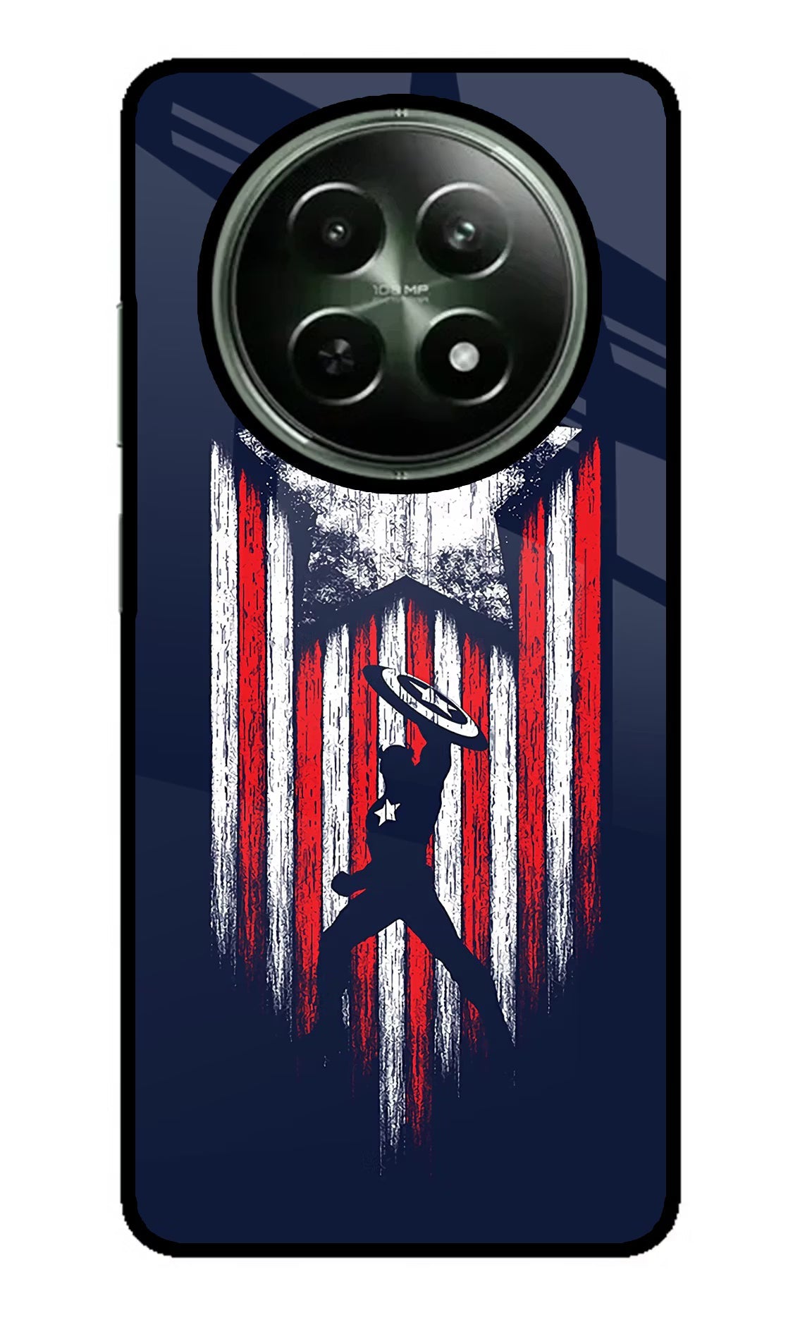Captain America Marvel Art Realme 12x 5G Glass Case Back Cover by Casekaro