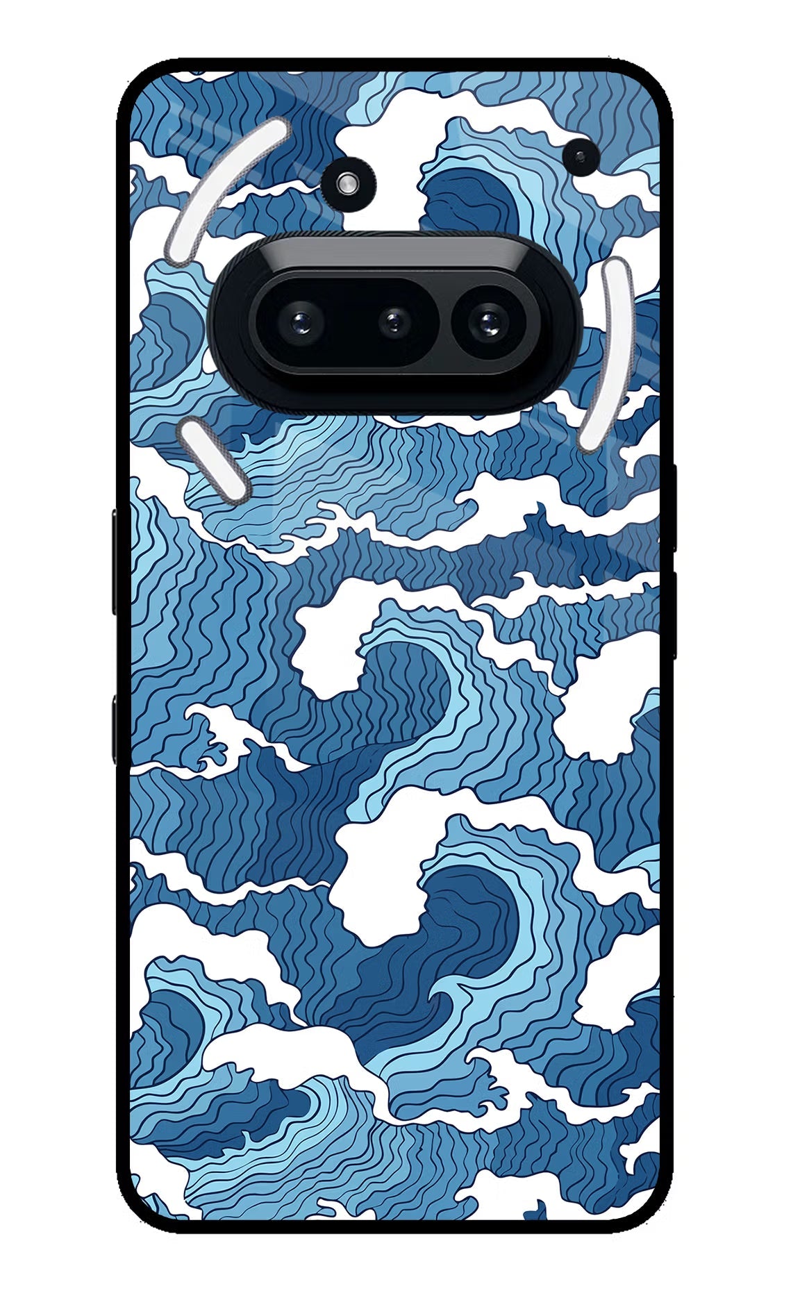 Blue Waves Nothing Phone 3A Glass Case Back Cover by Casekaro