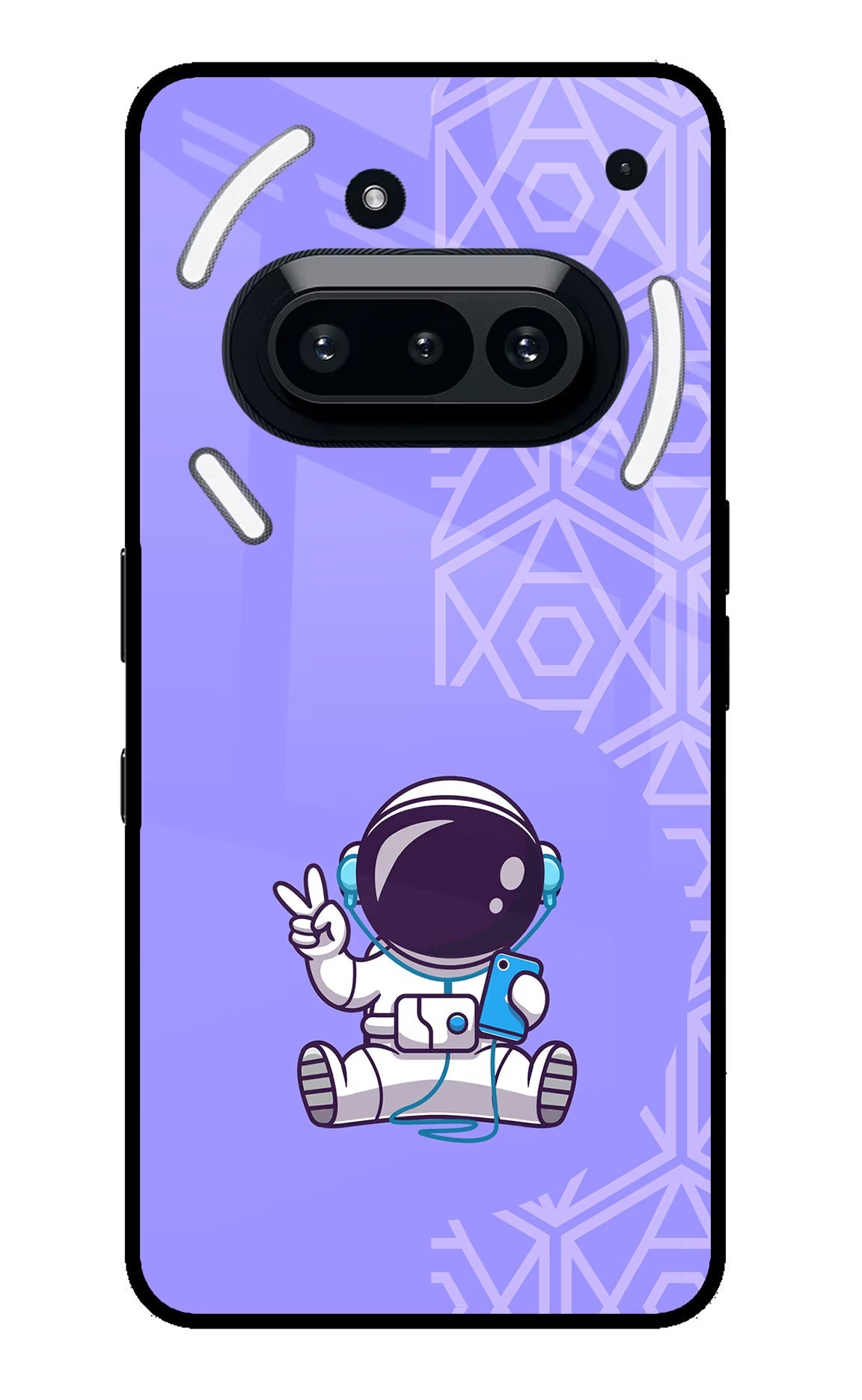 Cute Astronaut Chilling Nothing Phone 3A Glass Case Back Cover by Casekaro
