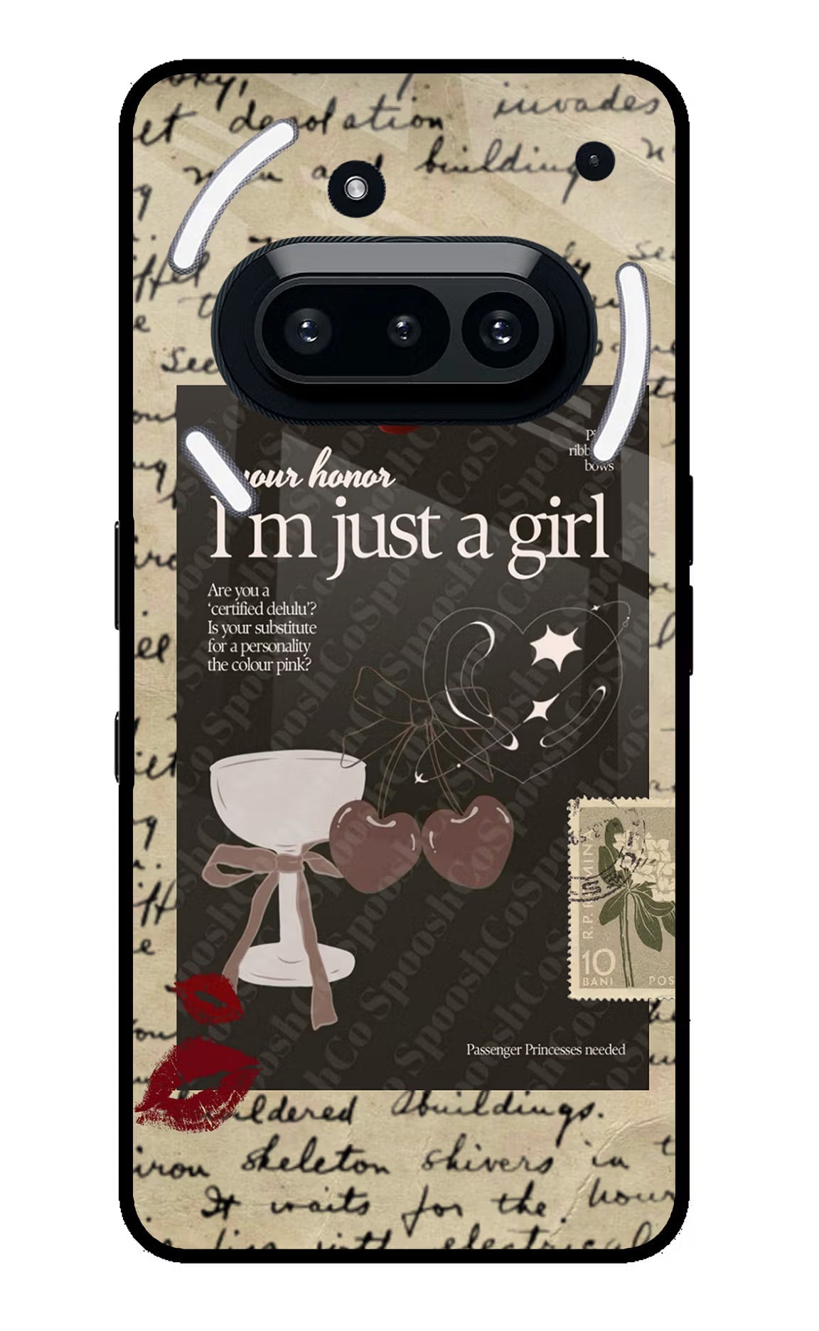 I am just a girl Nothing Phone 3A Glass Case Back Cover by Casekaro