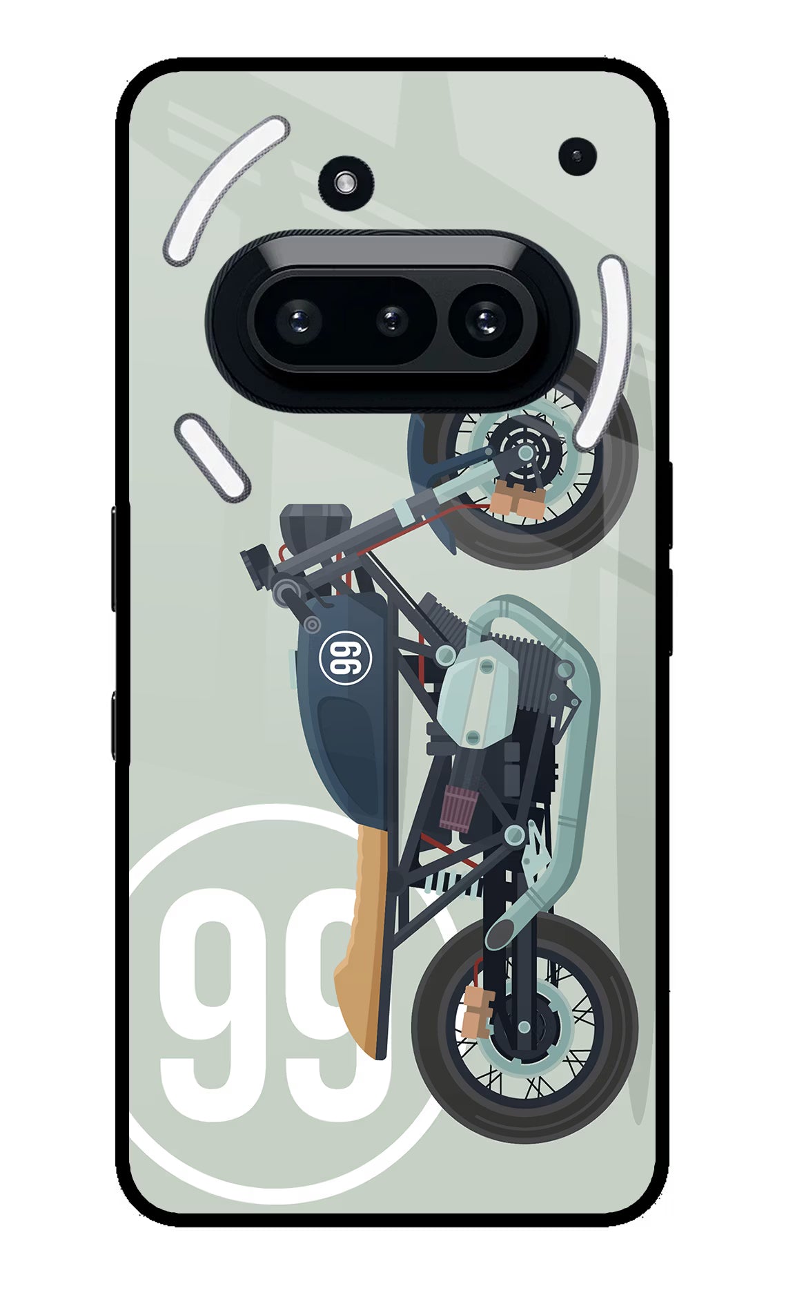 Classic Cafe Racer 99 Nothing Phone 3A Glass Case Back Cover by Casekaro