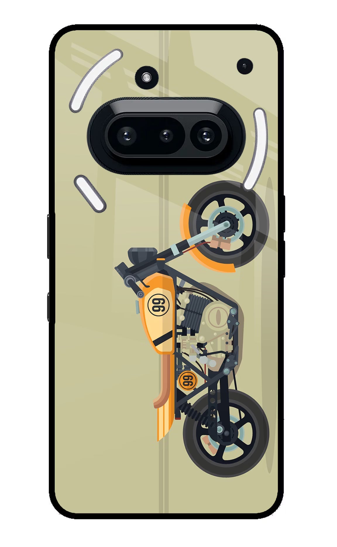 Vertical Speedster Nothing Phone 3A Glass Case Back Cover by Casekaro