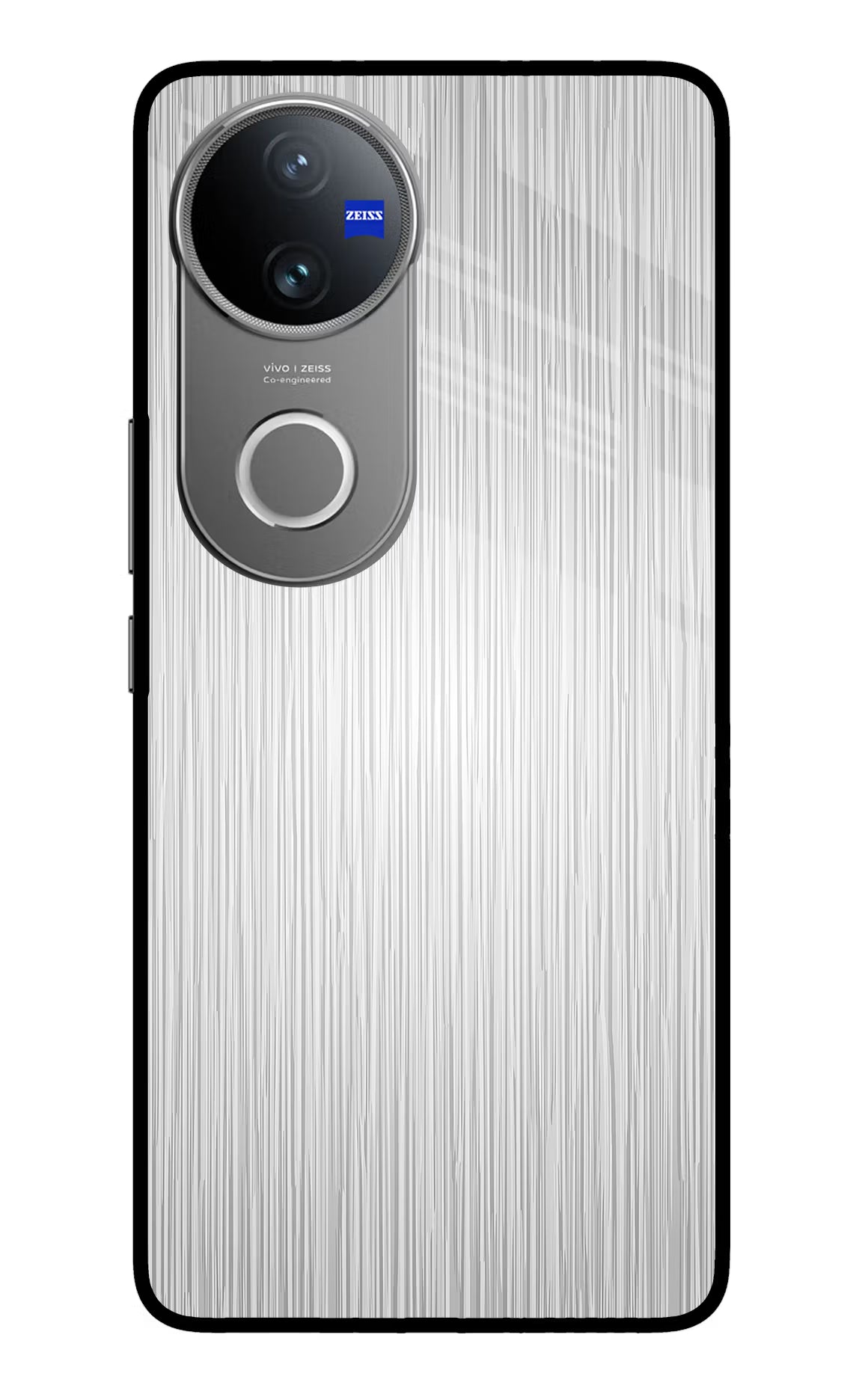 Wooden Grey Texture Vivo V50 5G Glass Case Back Cover by Casekaro