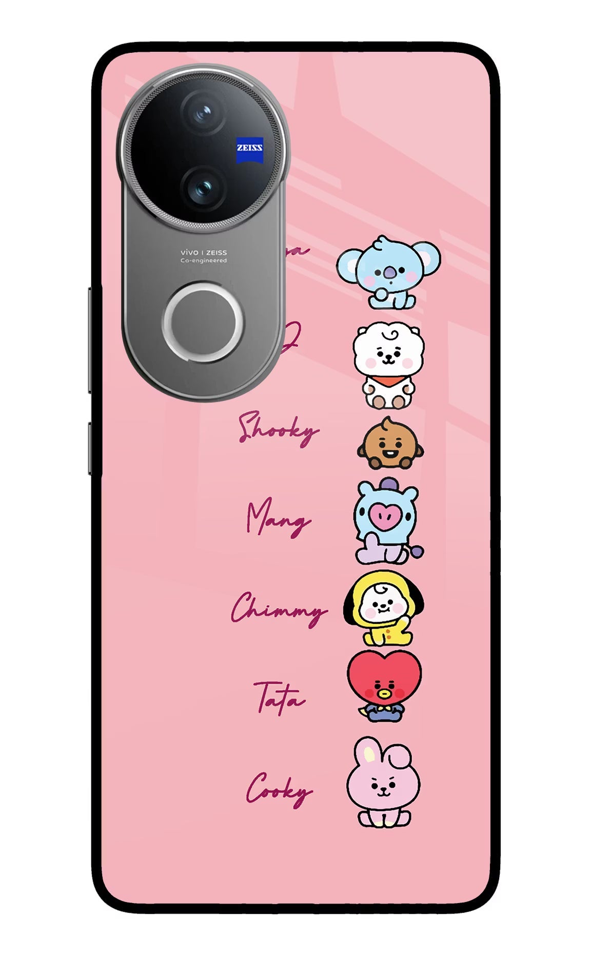 BTS names Vivo V50 5G Glass Case Back Cover by Casekaro