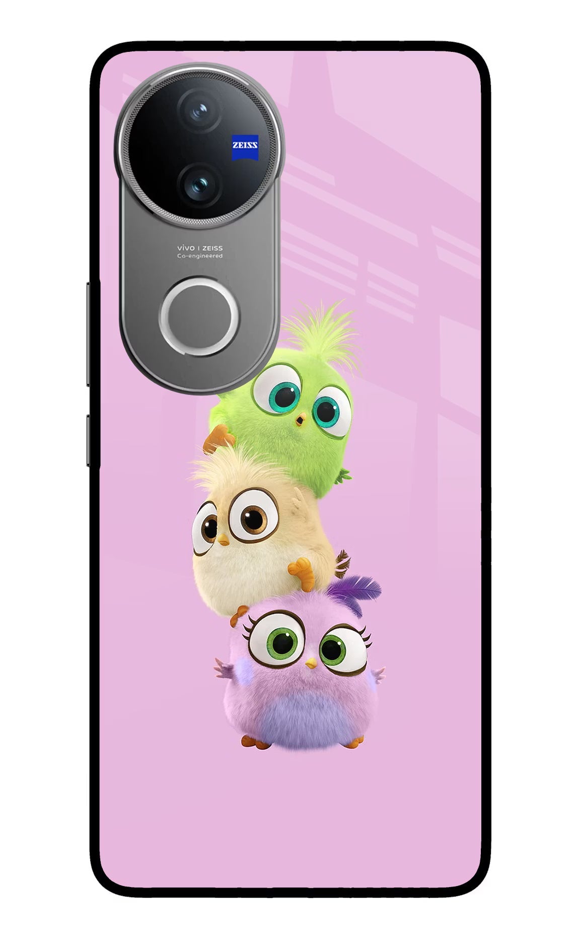 Cute Little Birds Vivo V50 5G Glass Case Back Cover by Casekaro