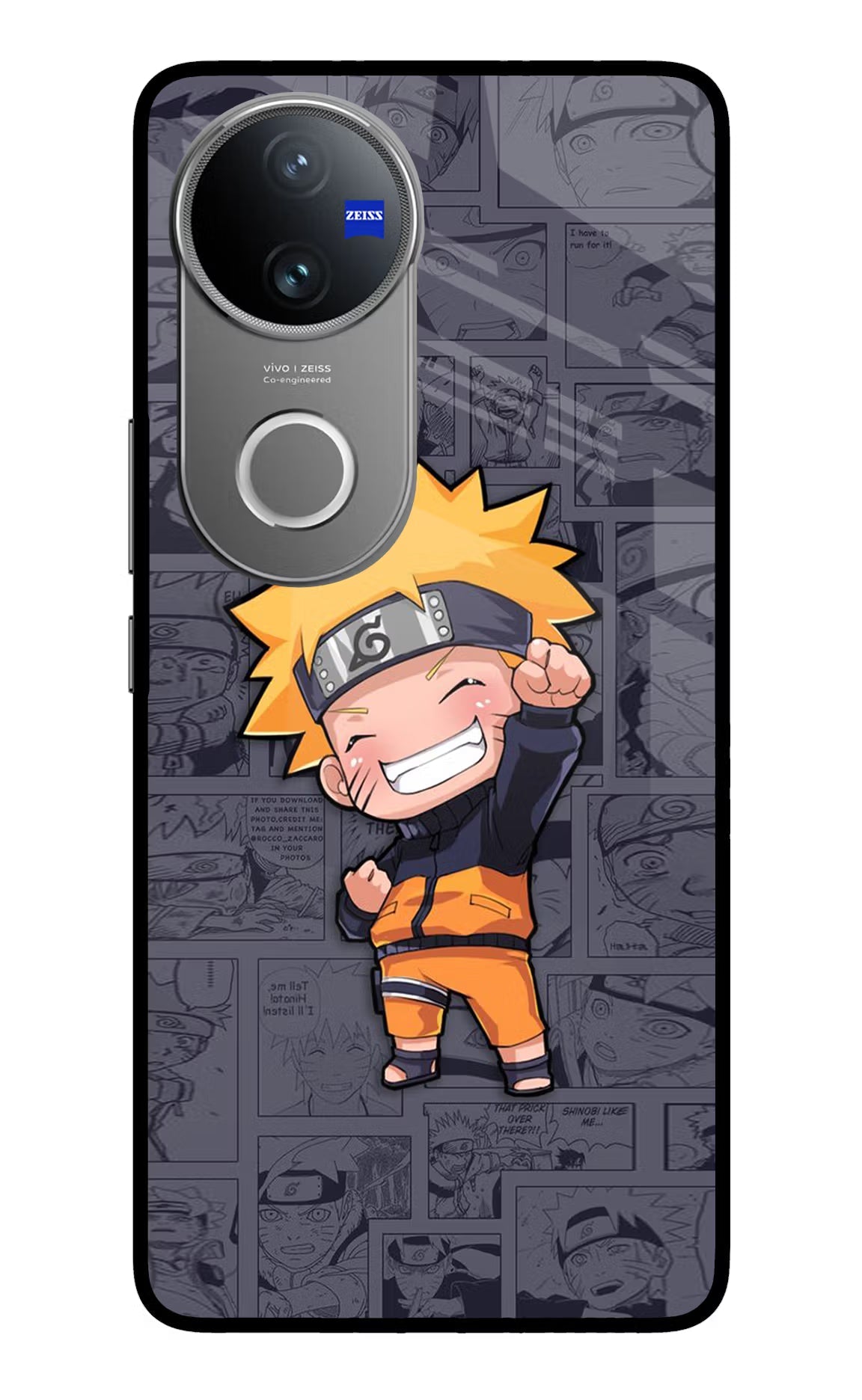 Chota Naruto Vivo V50 5G Glass Case Back Cover by Casekaro